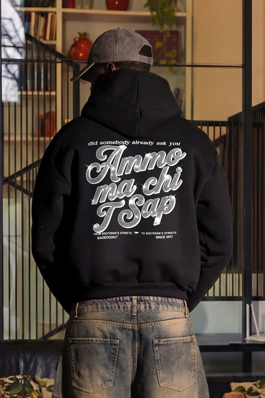Hoodie "AMMO" CHI'T'SAP Black/GlitterItalic