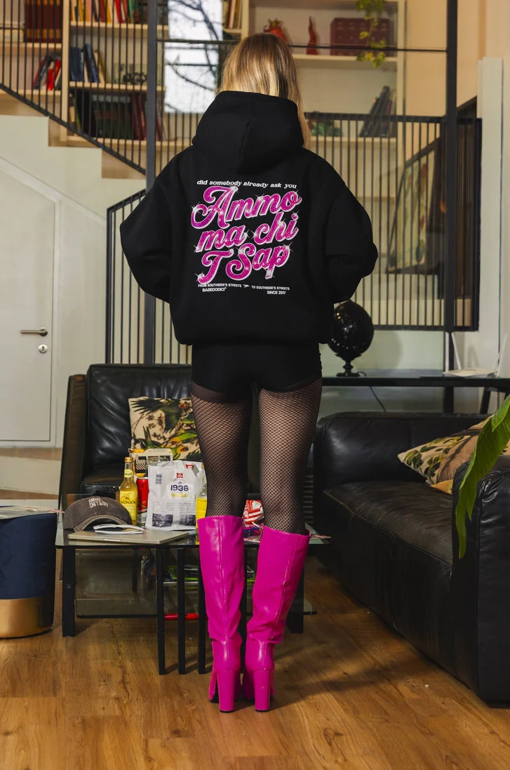 Hoodie "AMMO" CHI'T'SAP Black/GlitterPinkItalic - Image 5