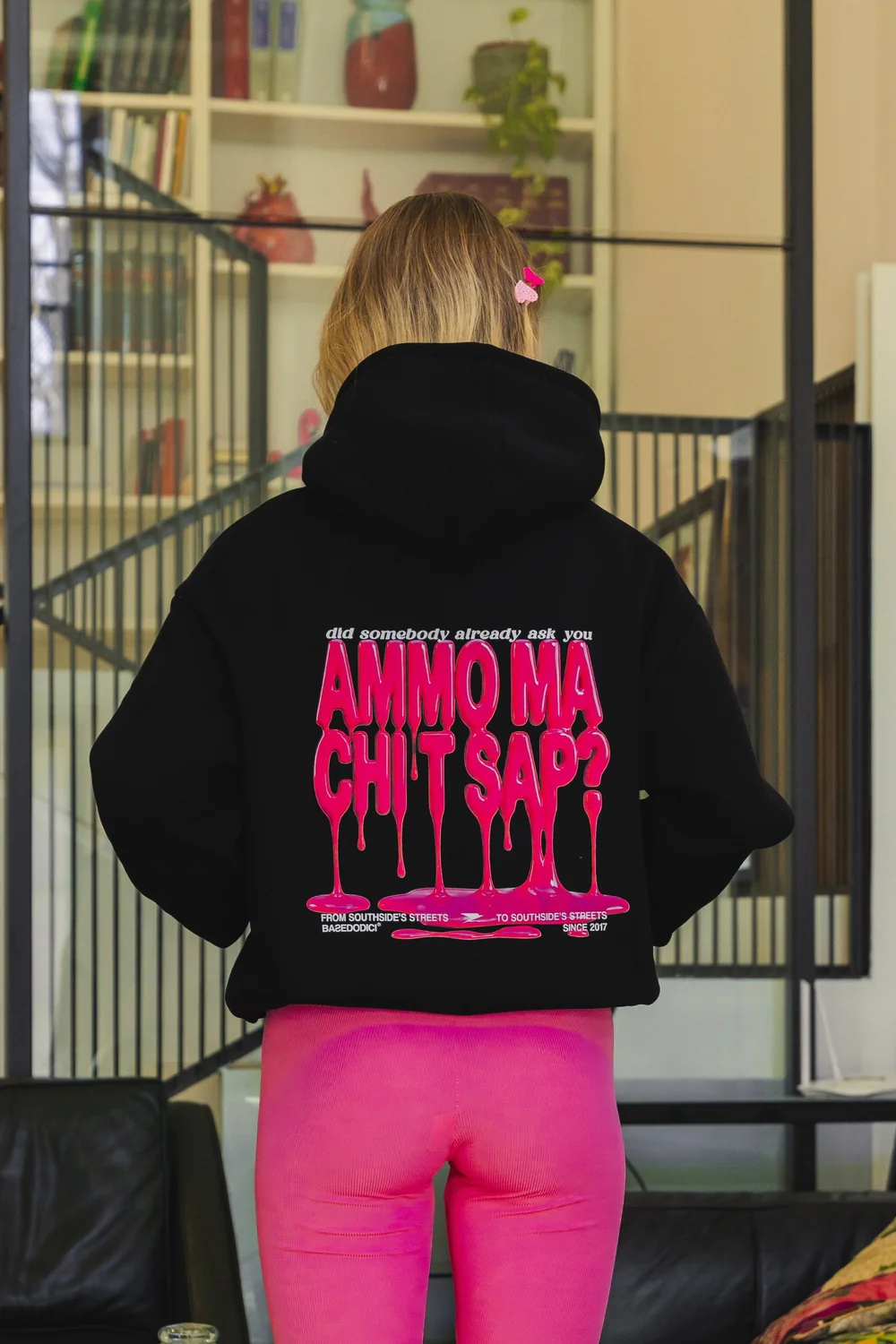 Hoodie "AMMO" CHI'T'SAP Black/PaintPink - Image 3