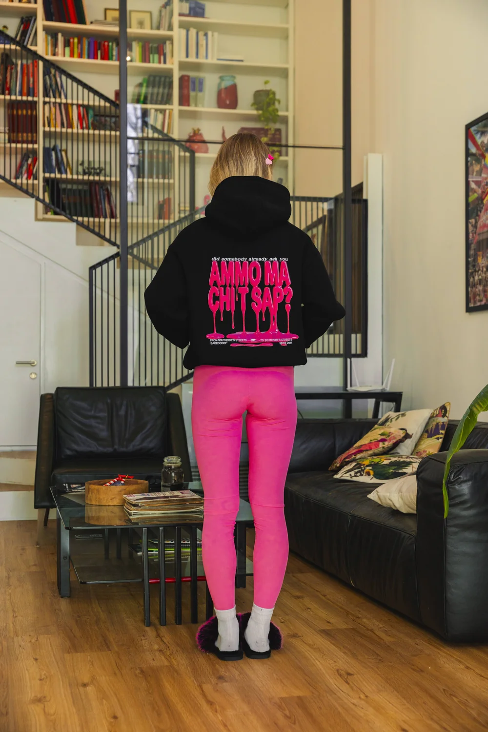 Hoodie "AMMO" CHI'T'SAP Black/PaintPink - Image 5