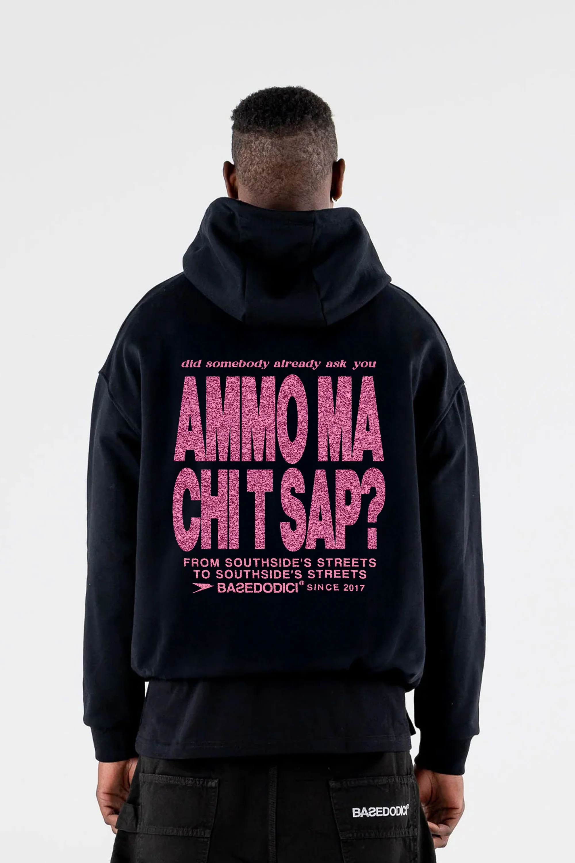 Hoodie "AMMO" CHI'T'SAP Black/Glitter Bubble Pink - Image 5