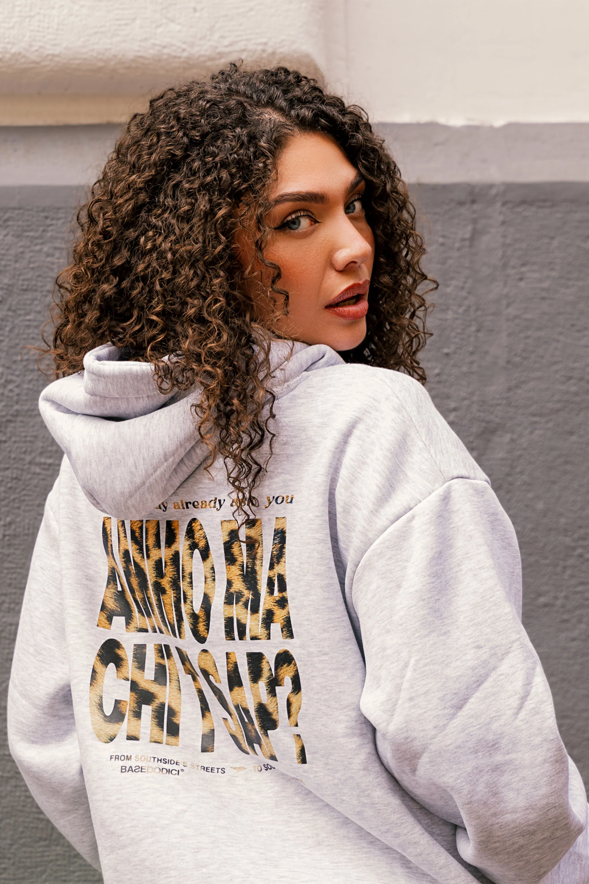 Hoodie "AMMO" CHI'T'SAP AshGrey/Animalier Yellow