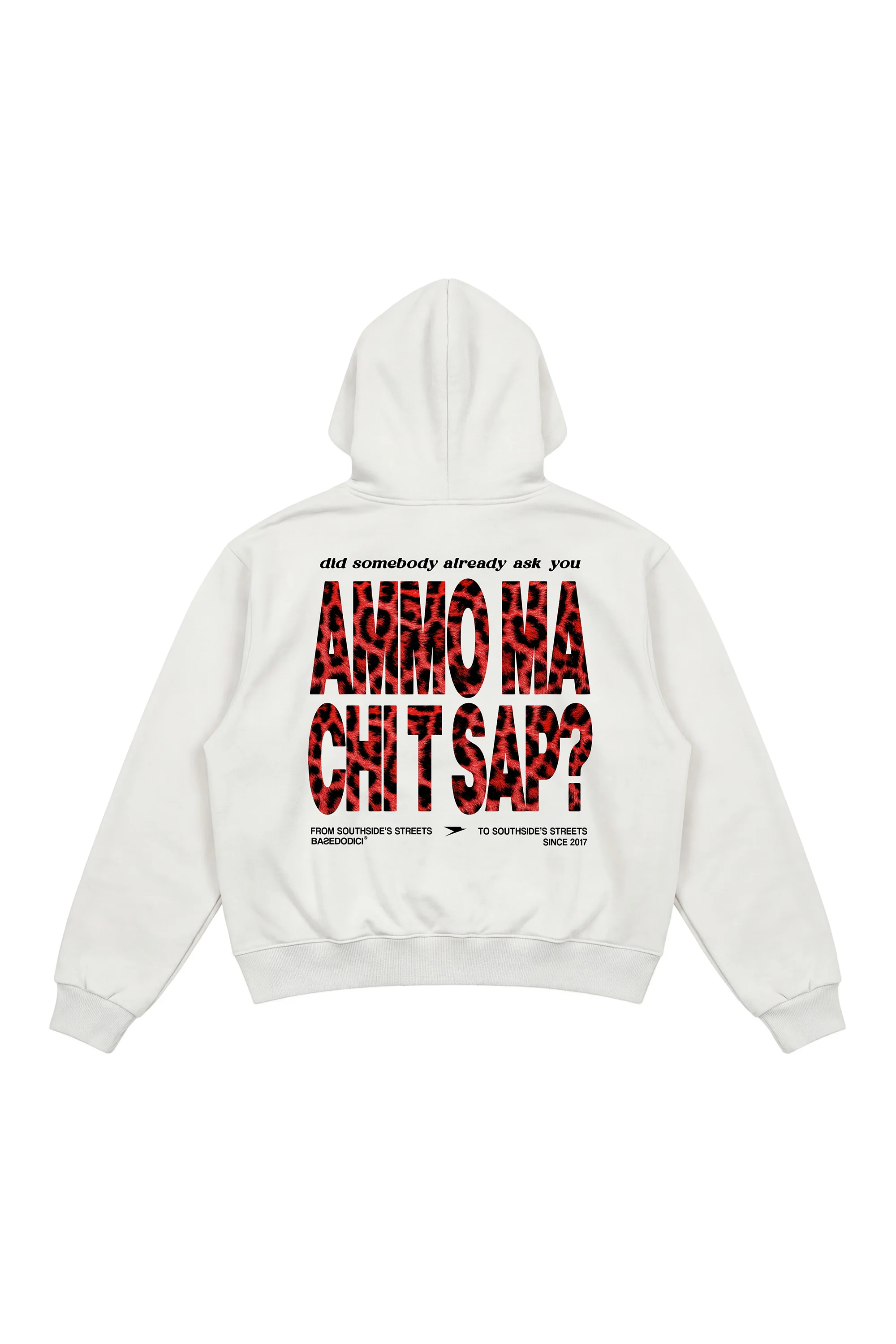 Hoodie "AMMO" CHI'T'SAP White/AnimalierRed