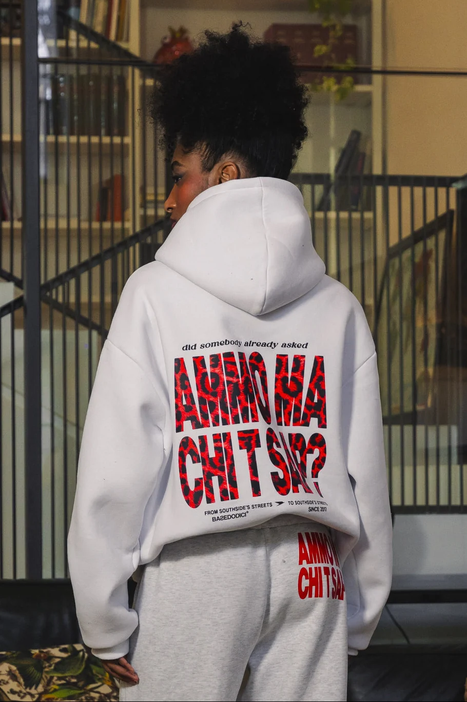 Hoodie "AMMO" CHI'T'SAP White/AnimalierRed - Image 2
