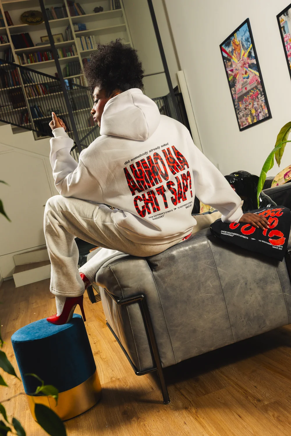 Hoodie "AMMO" CHI'T'SAP White/AnimalierRed - Image 4