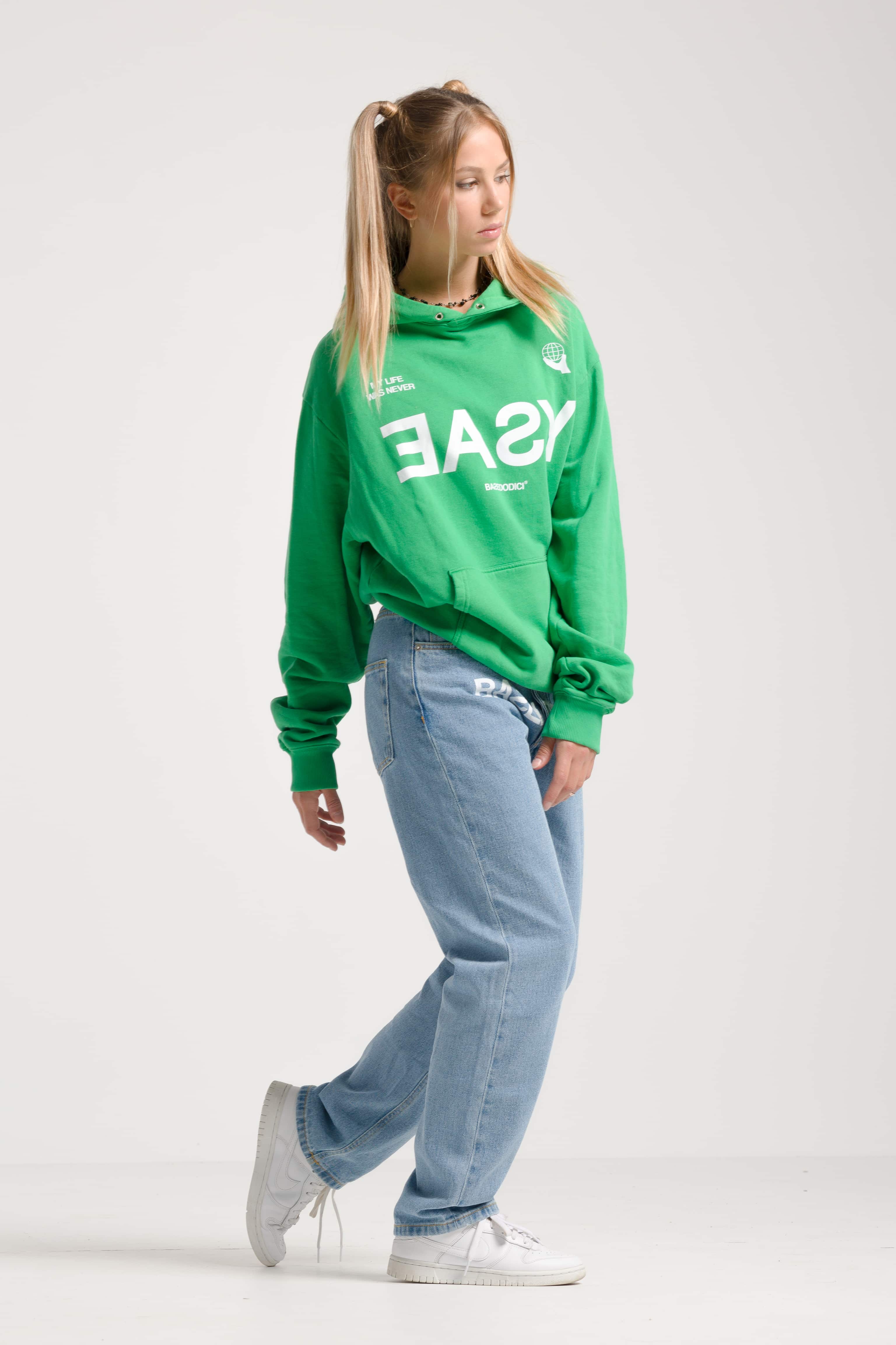Hoodie “BADINFLUENCE” Easy Green - Image 4