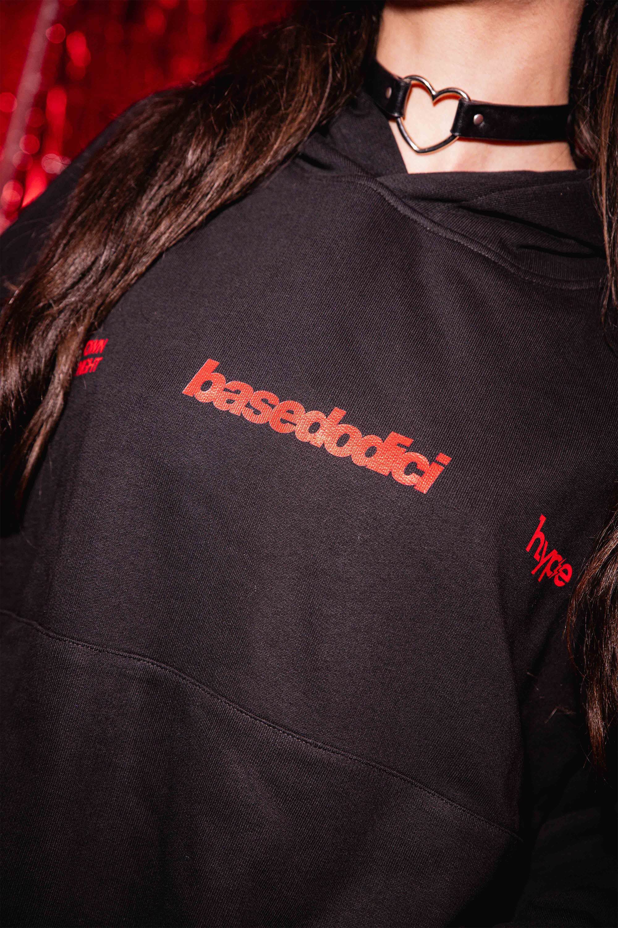 Hoodie “BASEDODICIxHYPE” Nightlife Black - Image 4