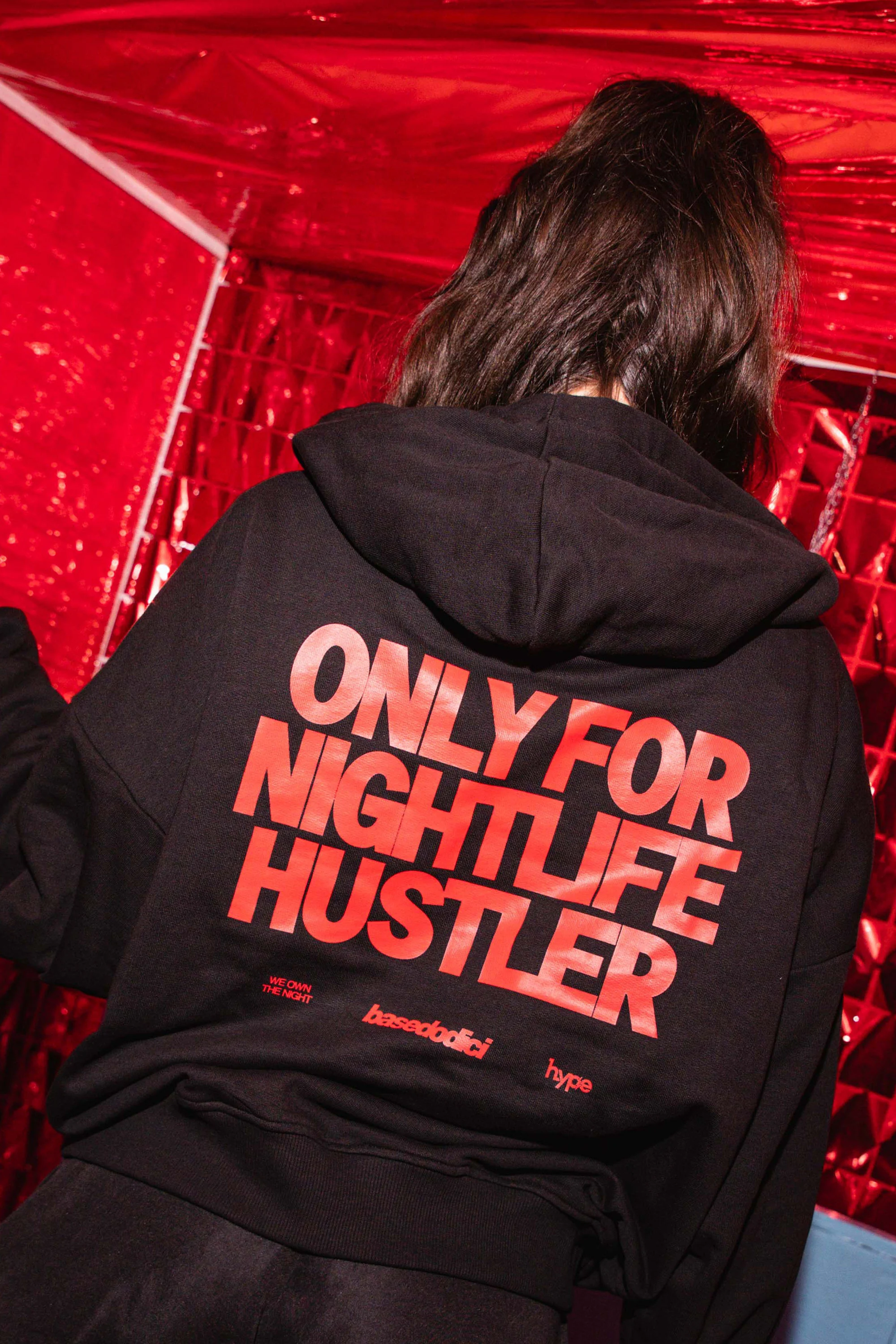 Hoodie “BASEDODICIxHYPE” Nightlife Black - Image 6