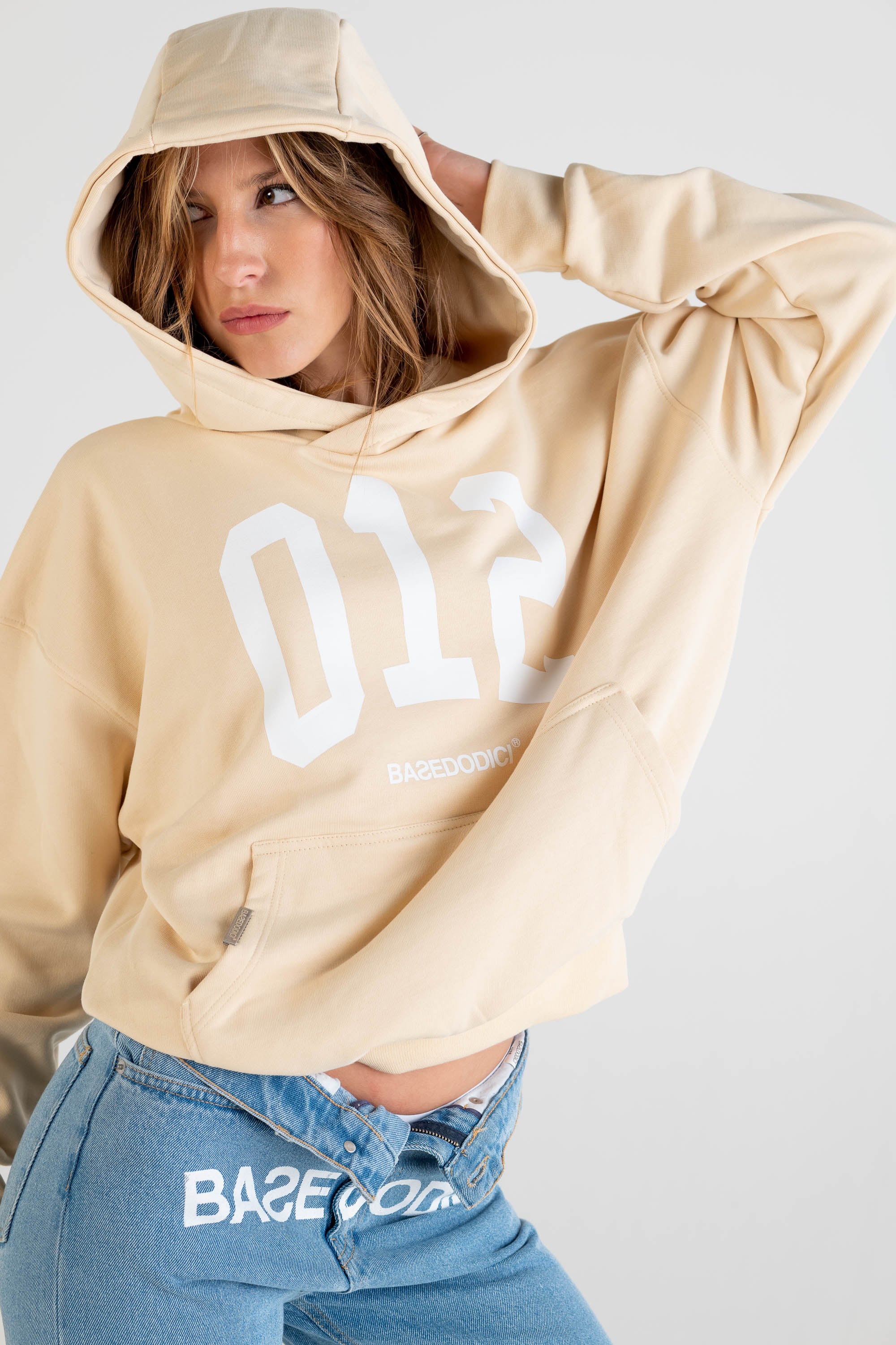 Hoodie Boxy “DYSTOPIA” 012 Cream - Image 10