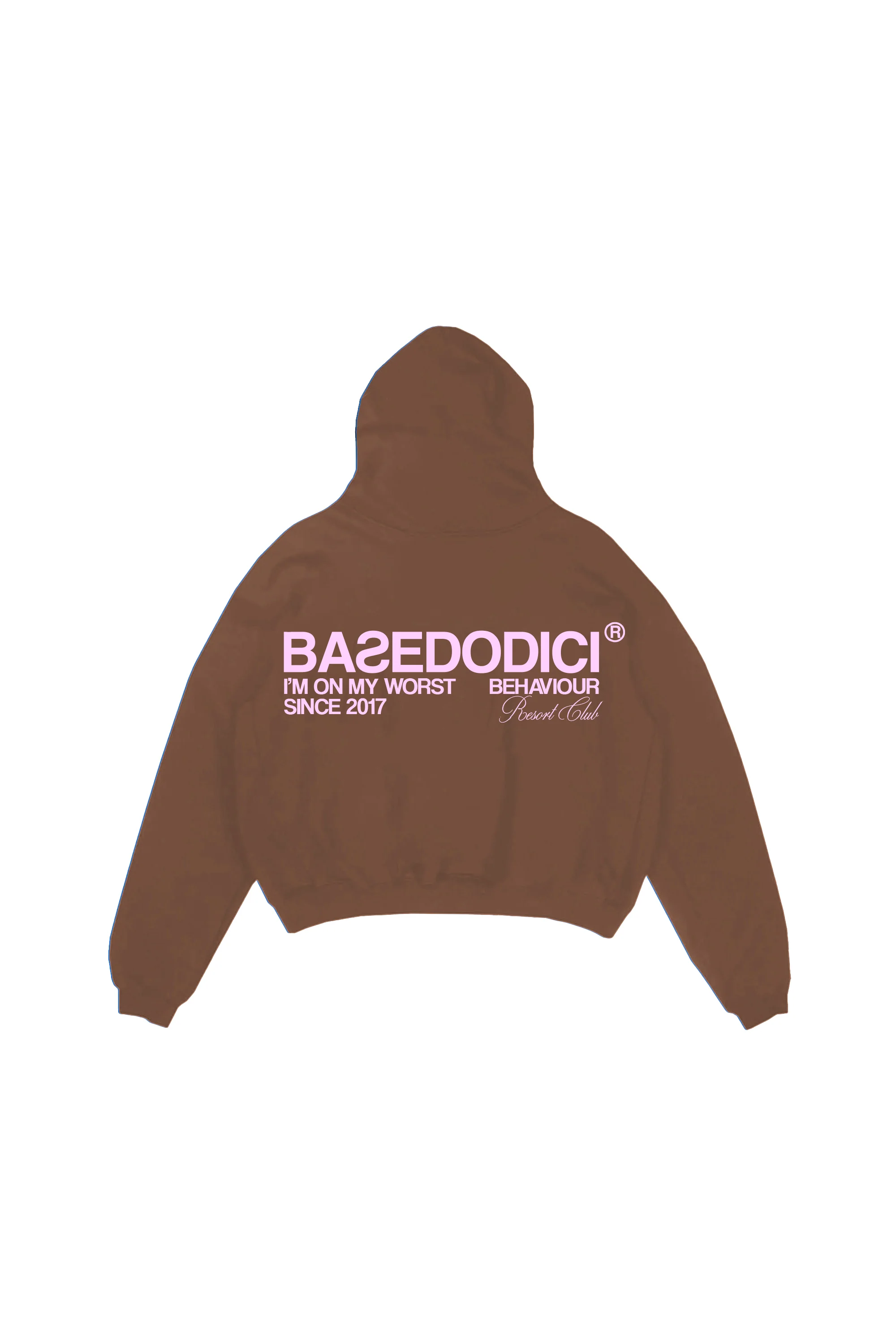 Hoodie Boxy “RESORT” Triple Logo Brown - Image 3