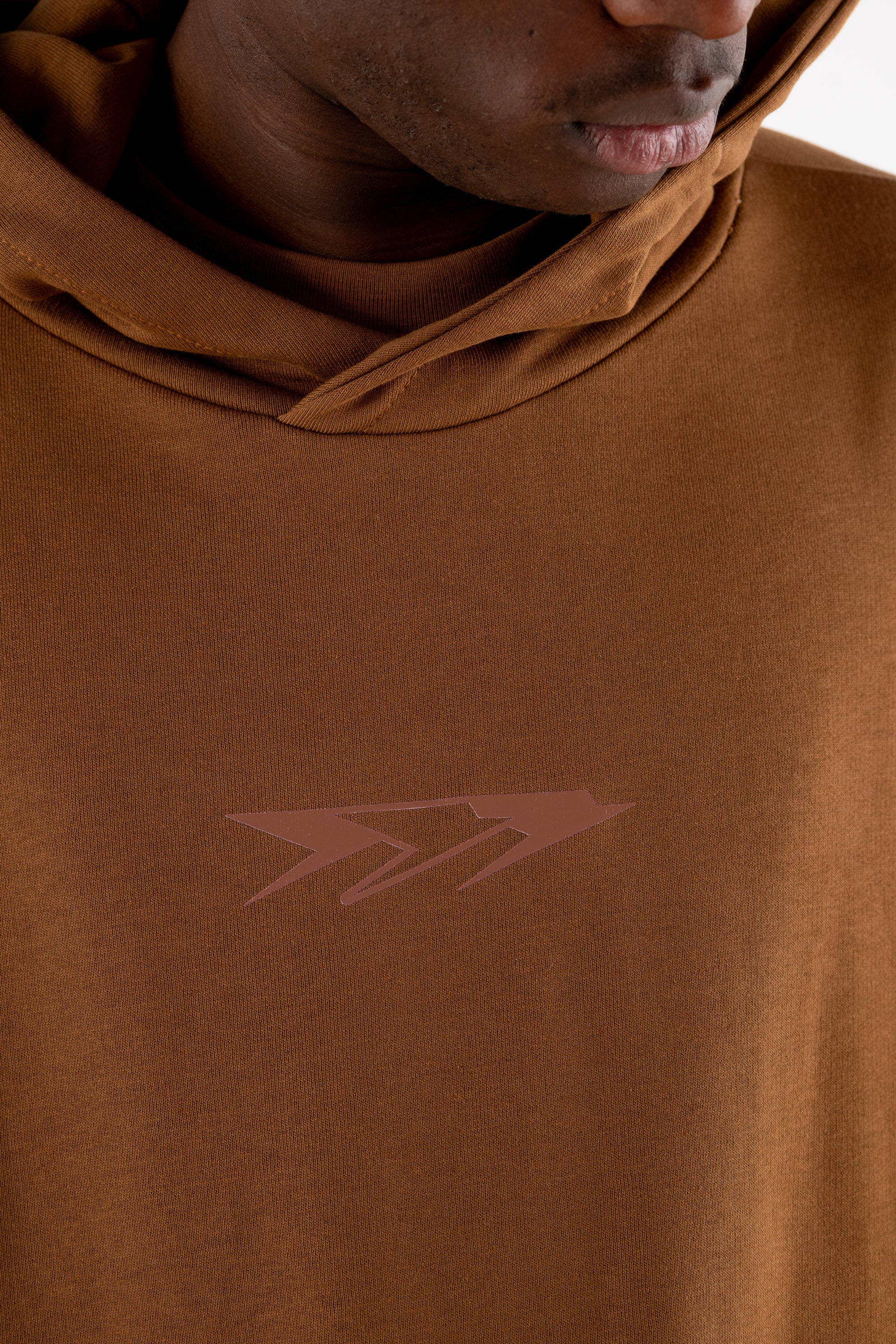 Hoodie Boxy “RESORT” Triple Logo Brown - Image 6