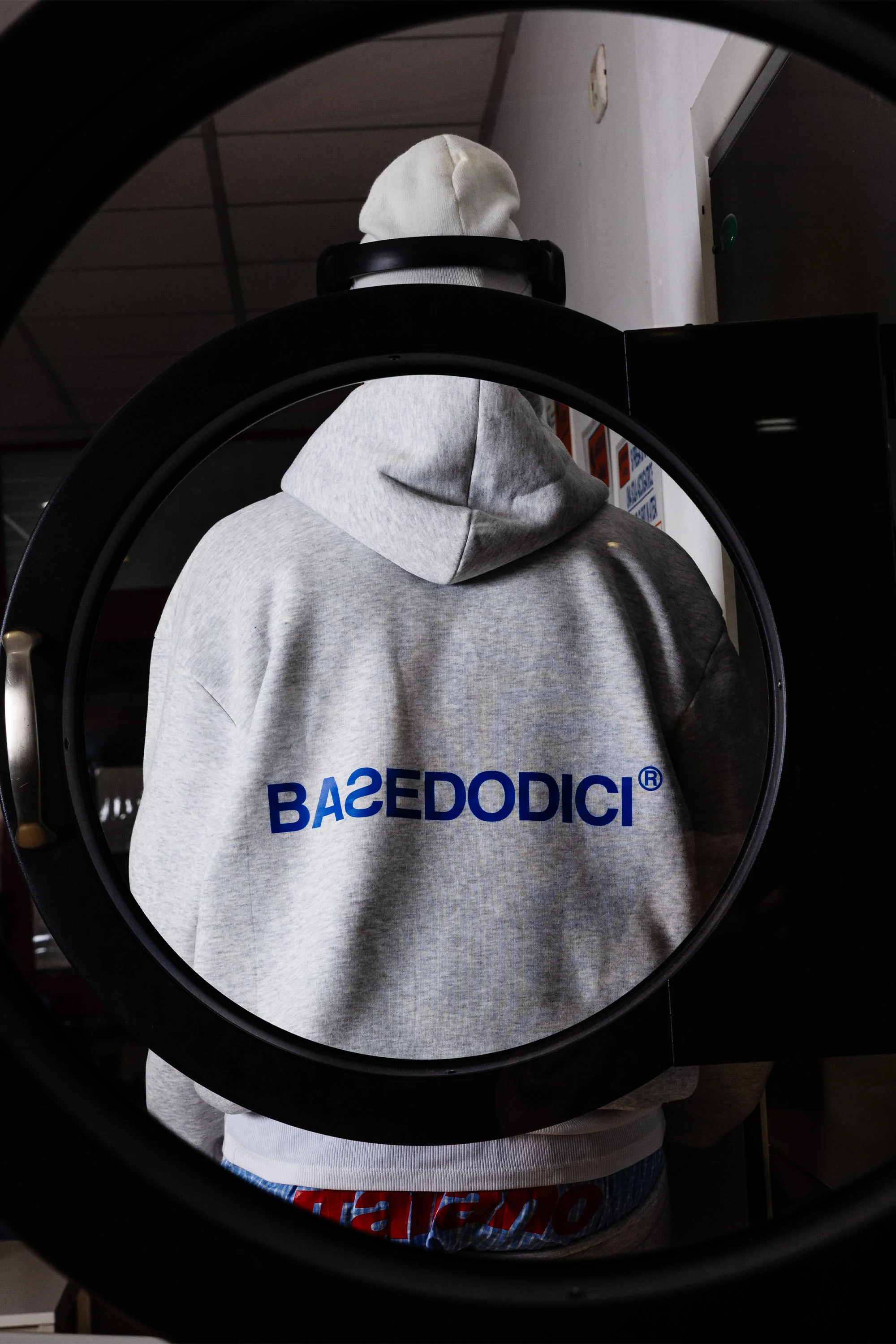 Hoodie "COMFY" Back Logo AshGrey/Blue - Image 2