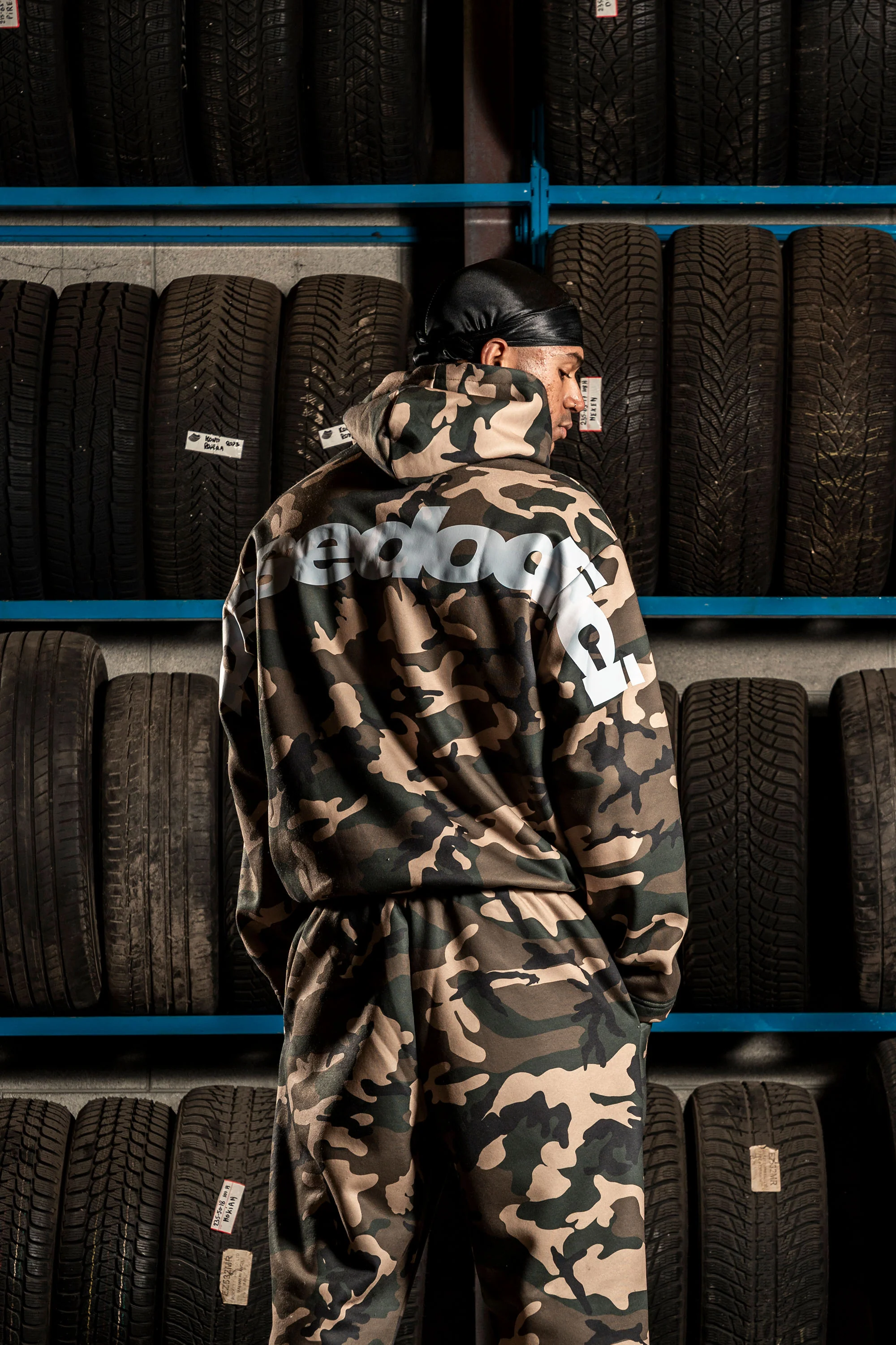 Hoodie "DETROIT" Camo Green - Image 3