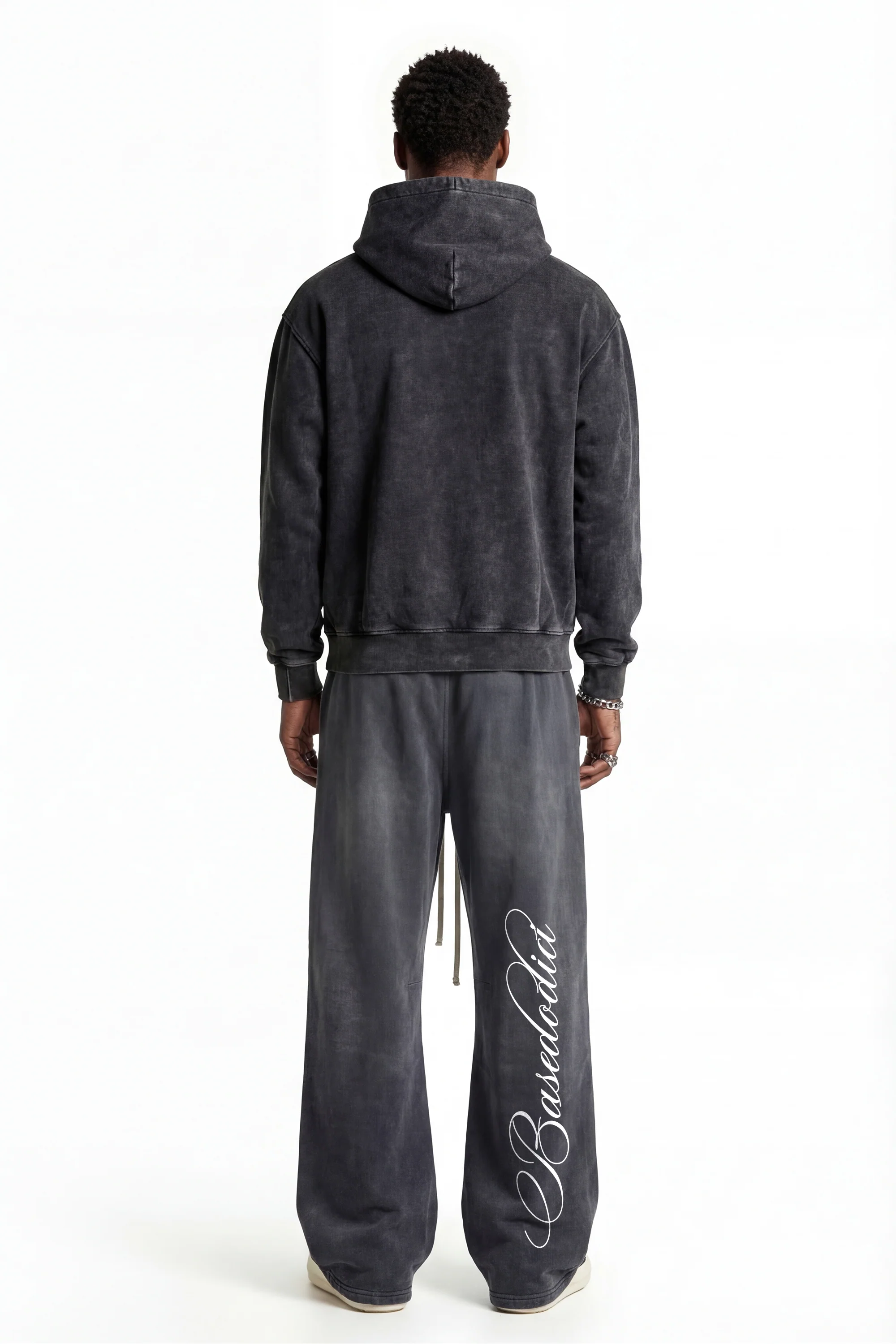Hoodie "FOR DREAMERS" Logo Stone Washed Dark - Image 6
