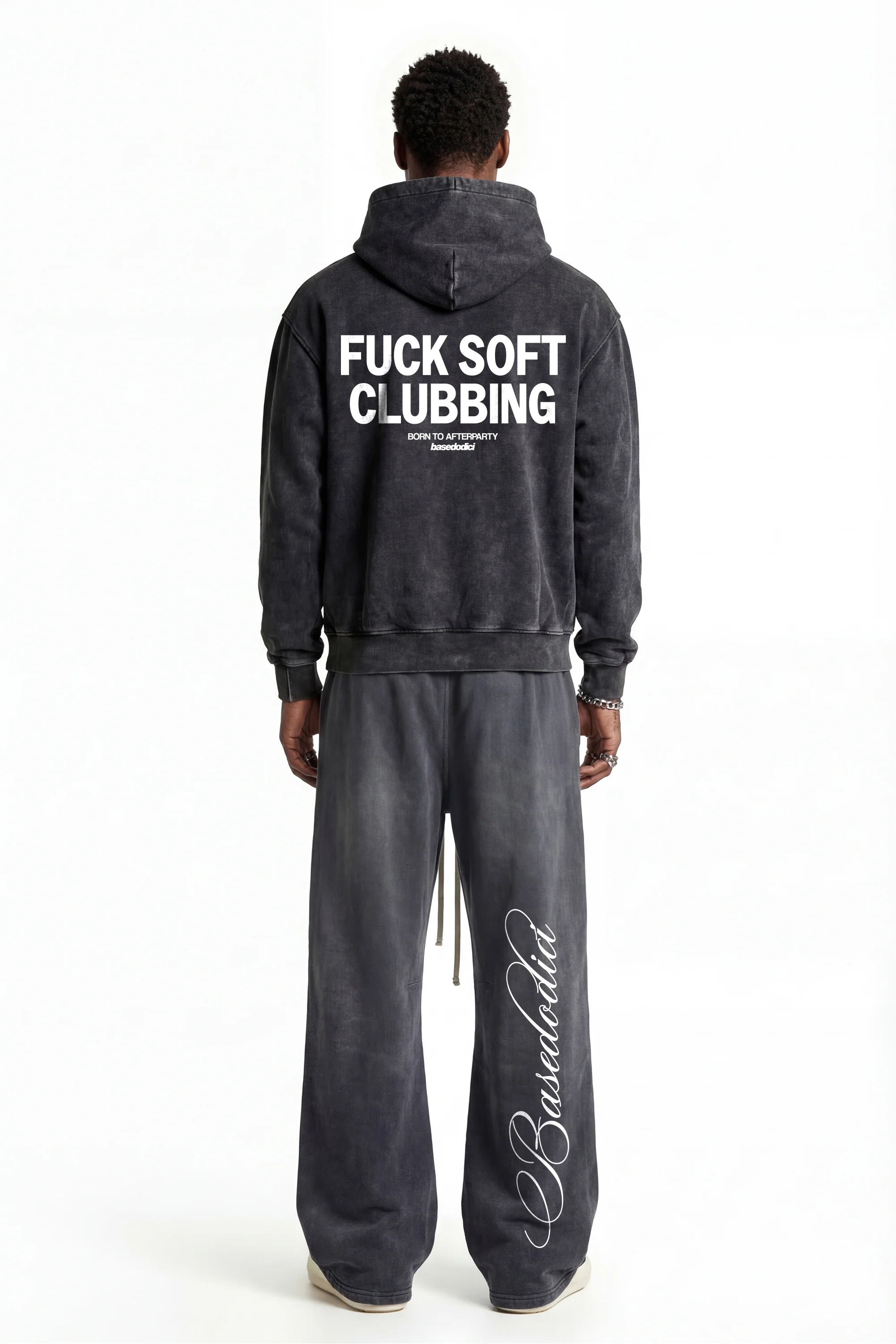 Hoodie "FOR DREAMERS" SoftClubbing Stone Washed Dark - Image 5