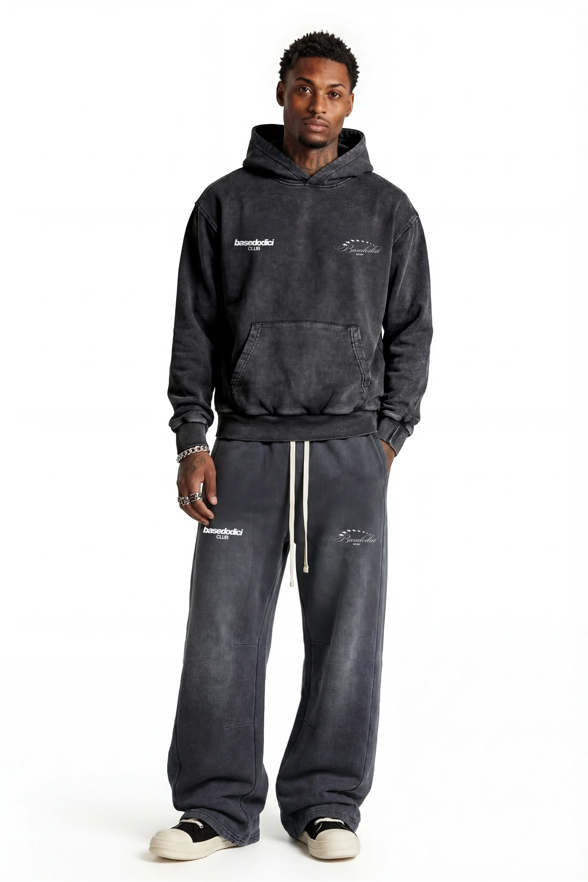 Hoodie "FOR DREAMERS" SoftClubbing Stone Washed Dark - Image 6