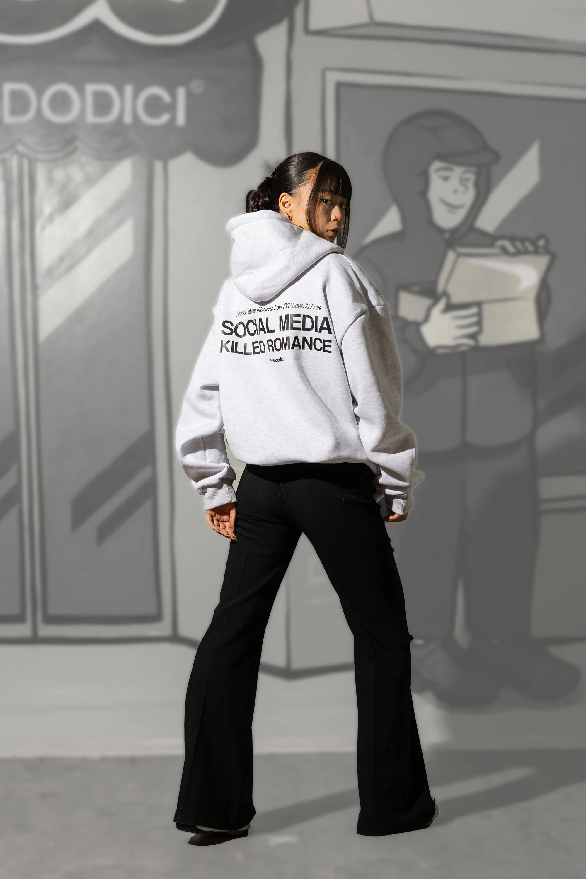 Hoodie "KILLED ROMANCE" AshGrey/Black - Image 12