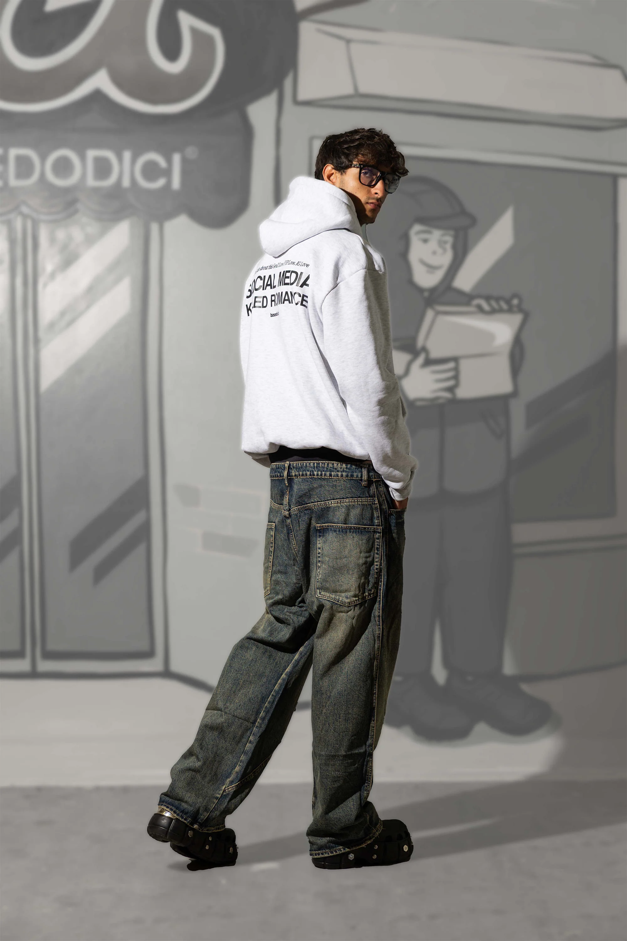 Hoodie "KILLED ROMANCE" AshGrey/Black - Image 9