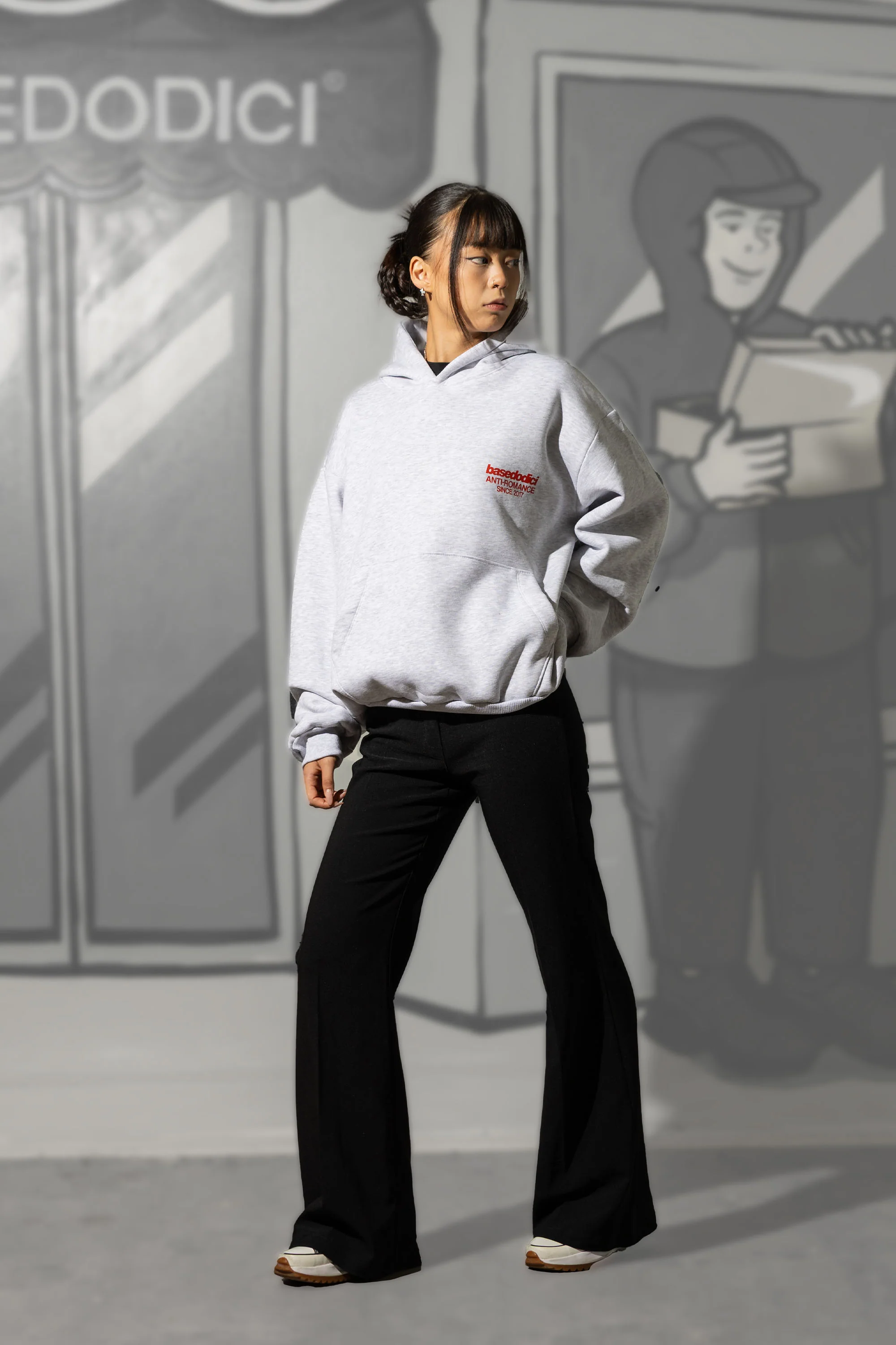 Hoodie "KILLED ROMANCE" AshGrey/Red - Image 10