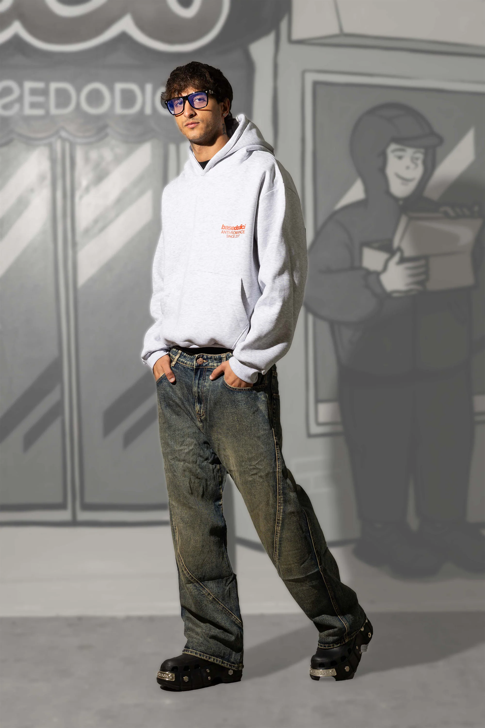 Hoodie "KILLED ROMANCE" AshGrey/Red - Image 13