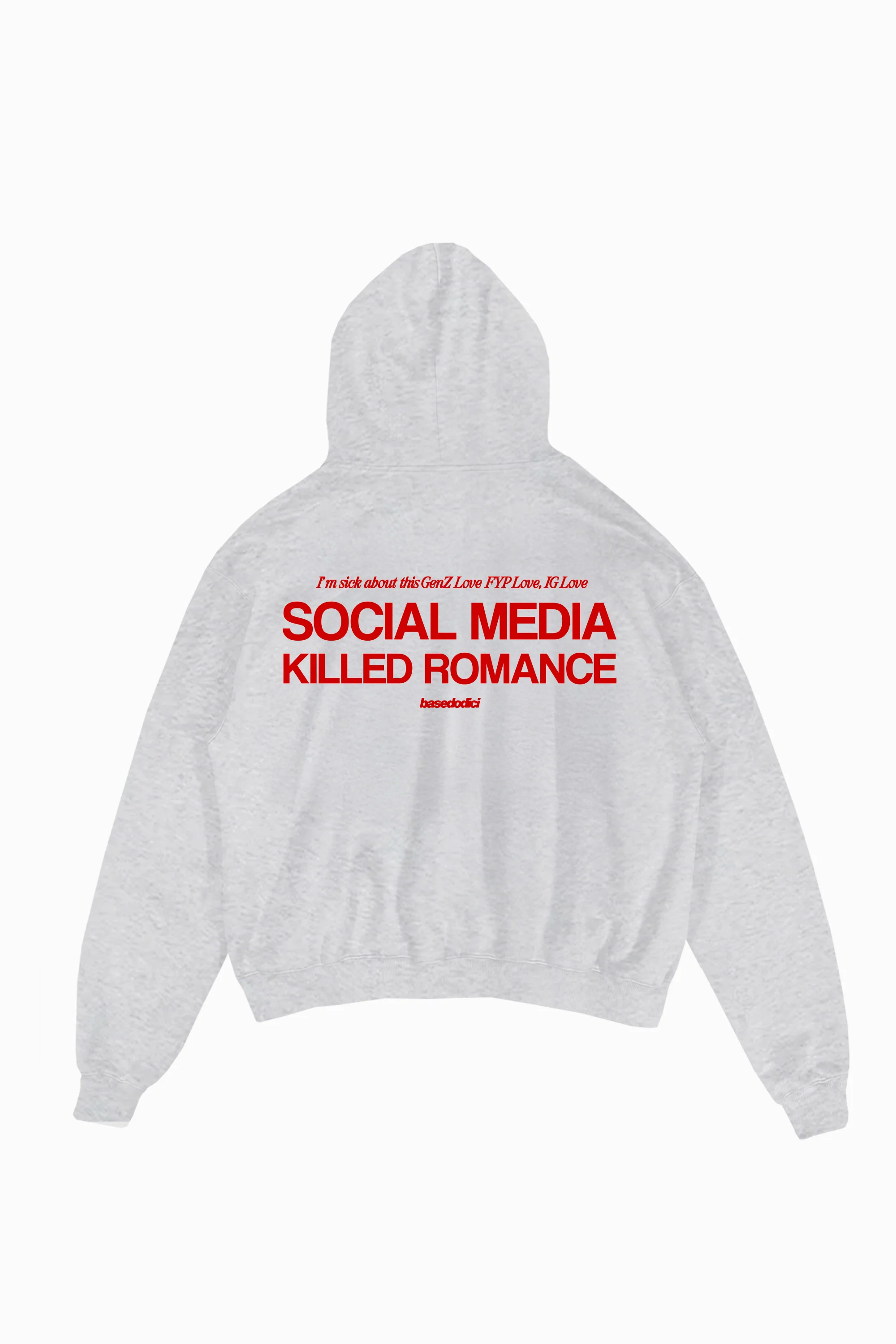 Hoodie "KILLED ROMANCE" AshGrey/Red - Image 2