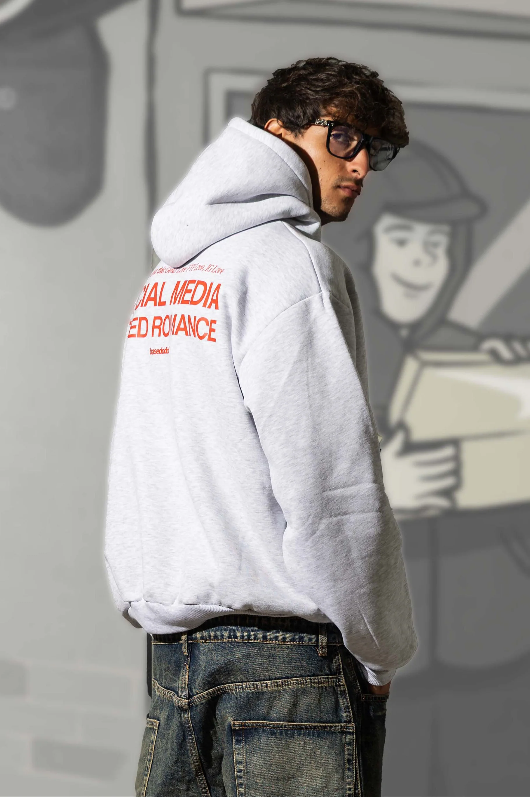 Hoodie "KILLED ROMANCE" AshGrey/Red - Image 5