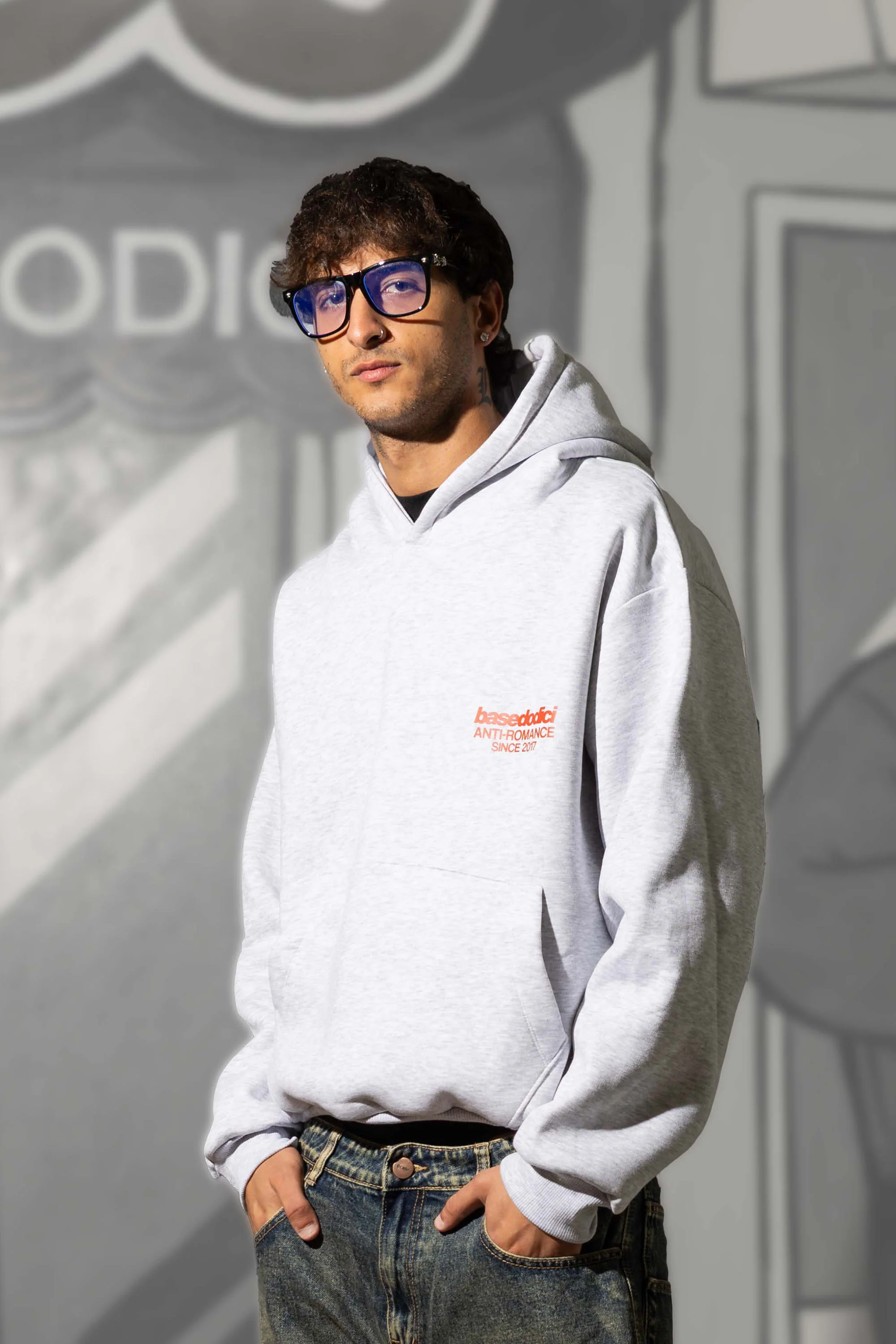 Hoodie "KILLED ROMANCE" AshGrey/Red - Image 6