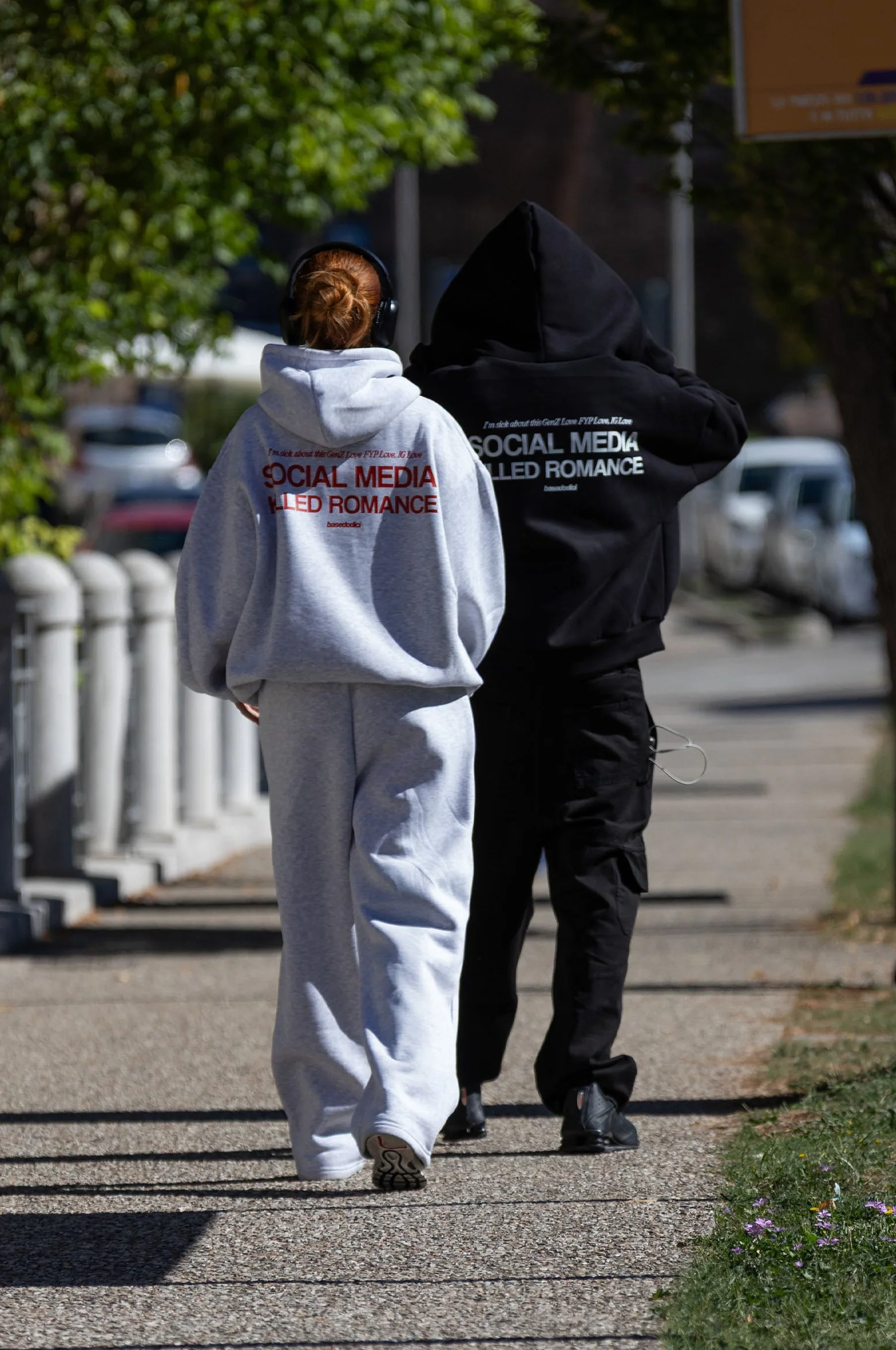 Hoodie "KILLED ROMANCE" AshGrey/Red - Image 7