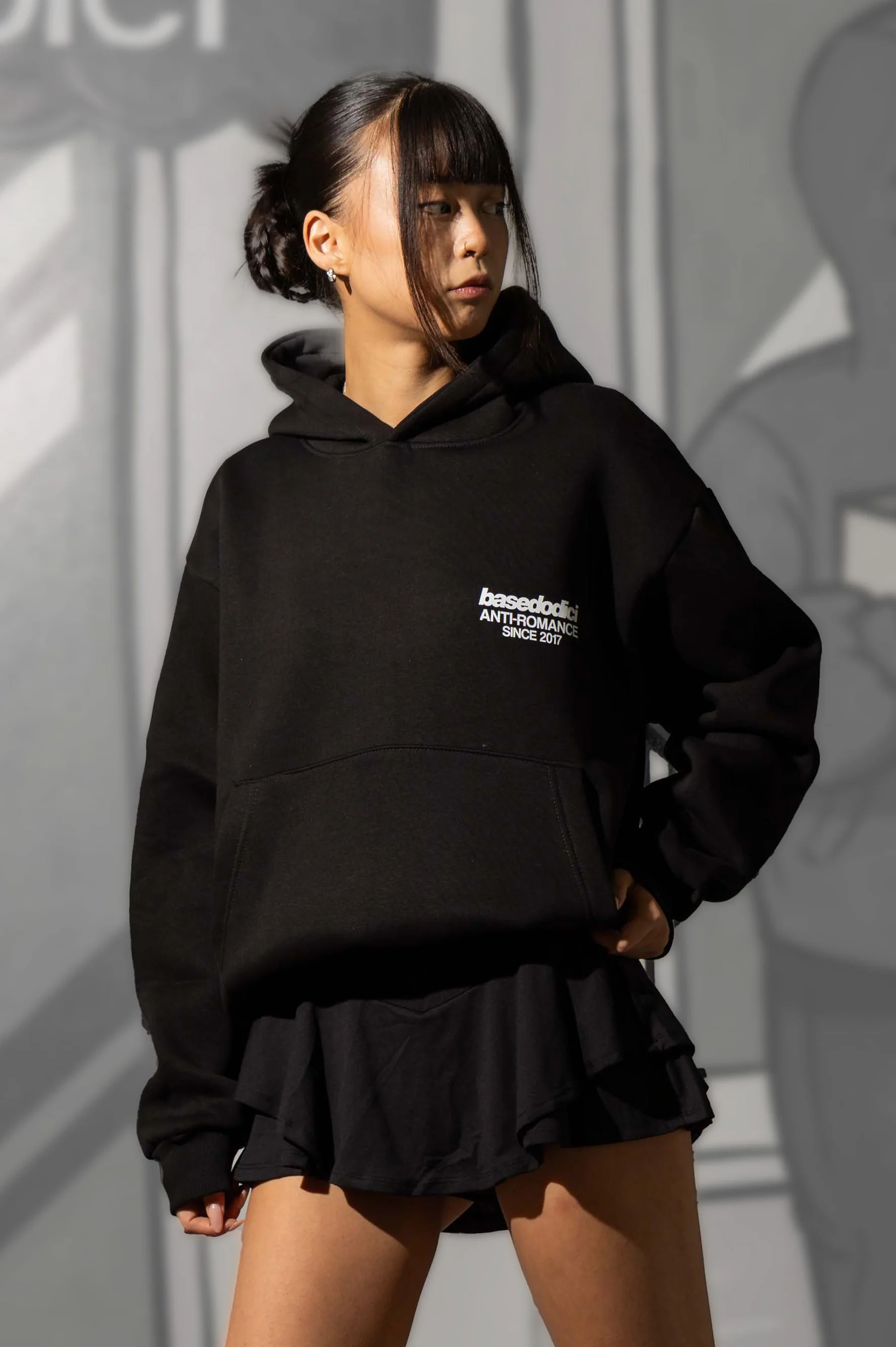 Hoodie "KILLED ROMANCE" Black/White - Image 3