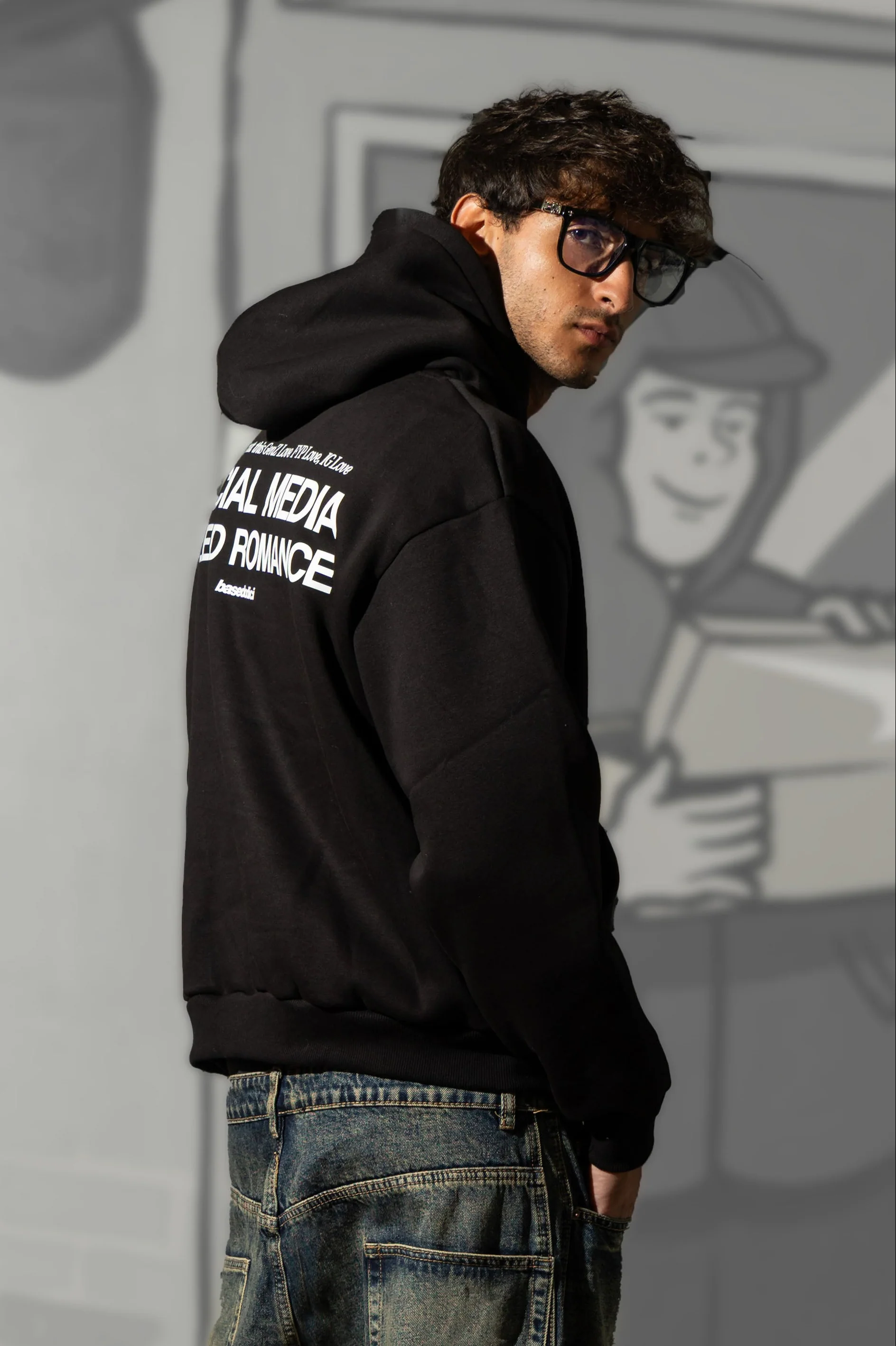 Hoodie "KILLED ROMANCE" Black/White - Image 5