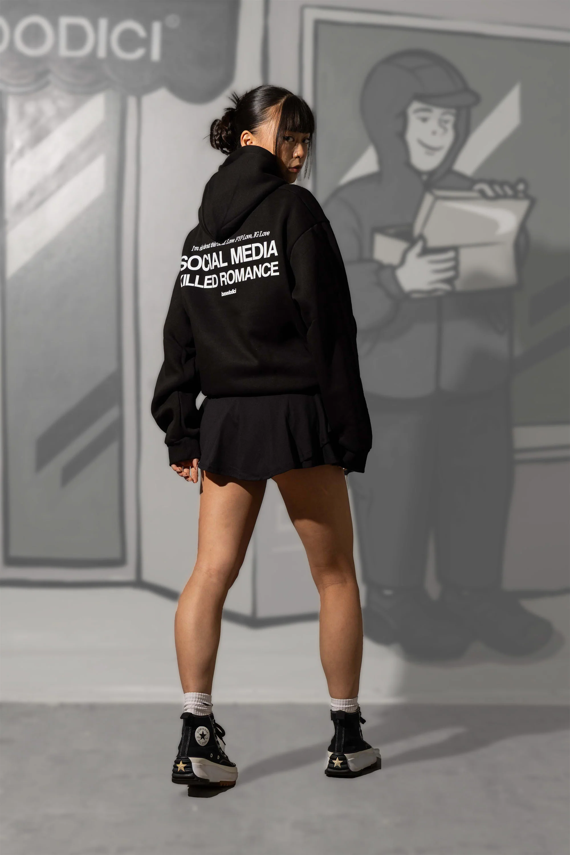 Hoodie "KILLED ROMANCE" Black/White - Image 8