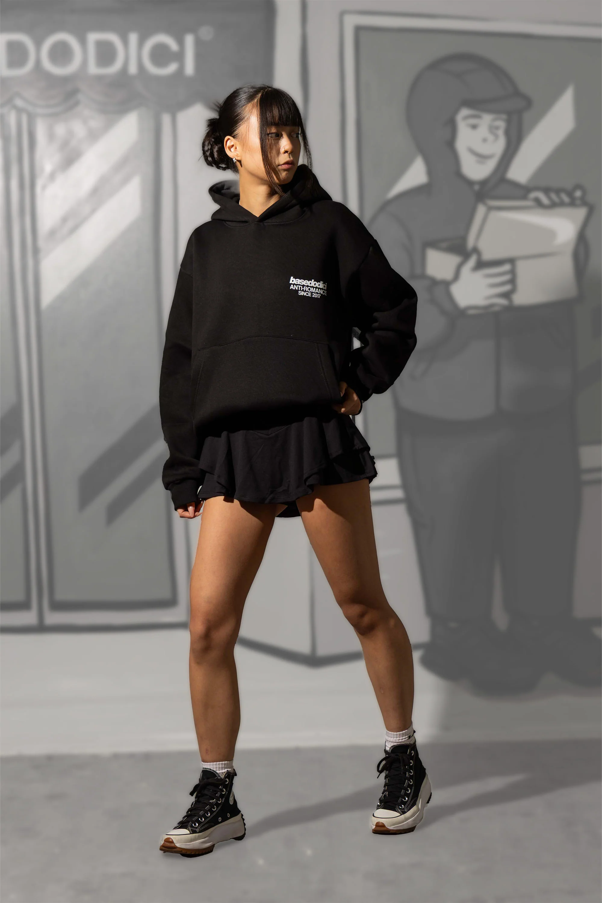 Hoodie "KILLED ROMANCE" Black/White - Image 9