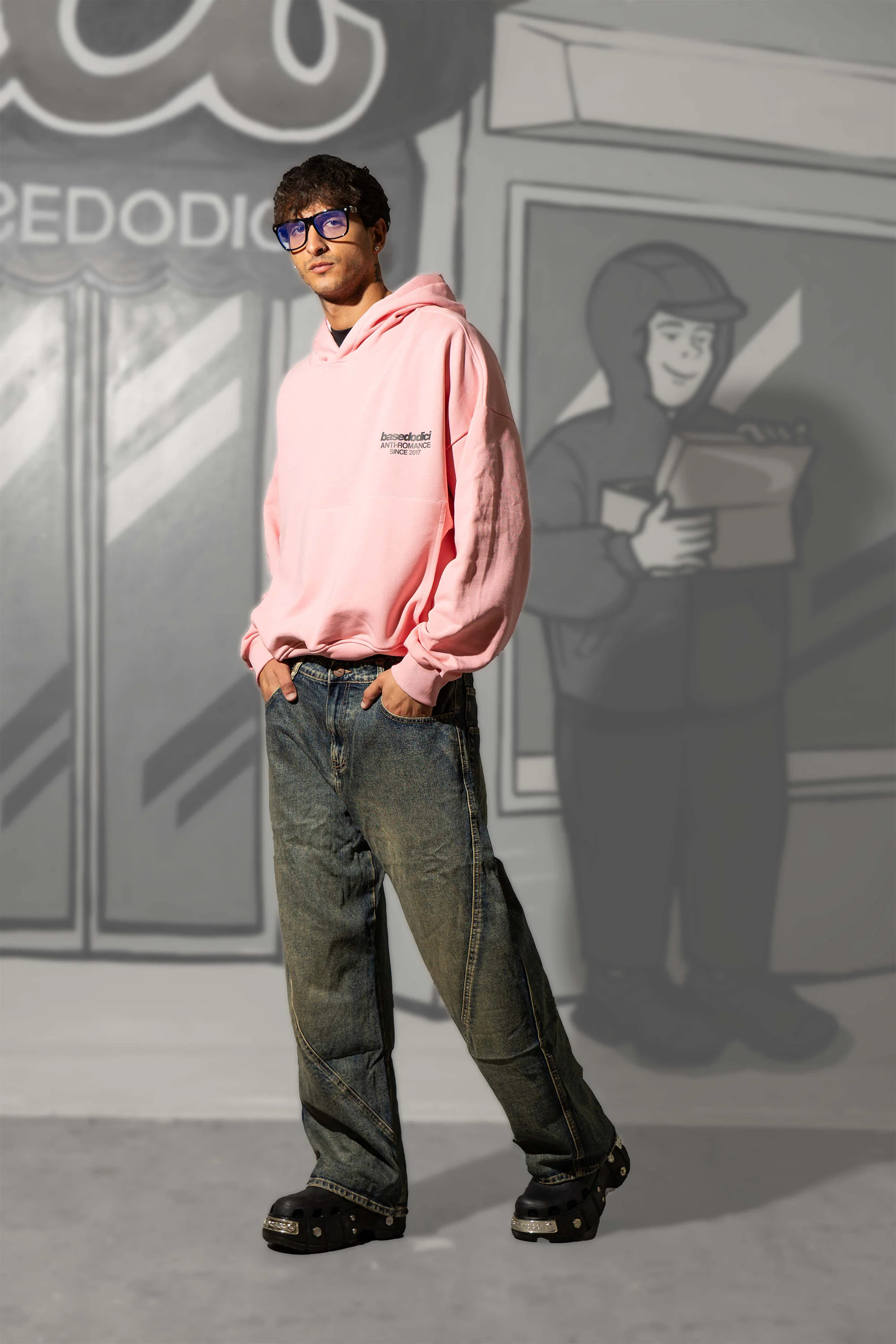 Hoodie "KILLED ROMANCE" Pink/Black - Image 7