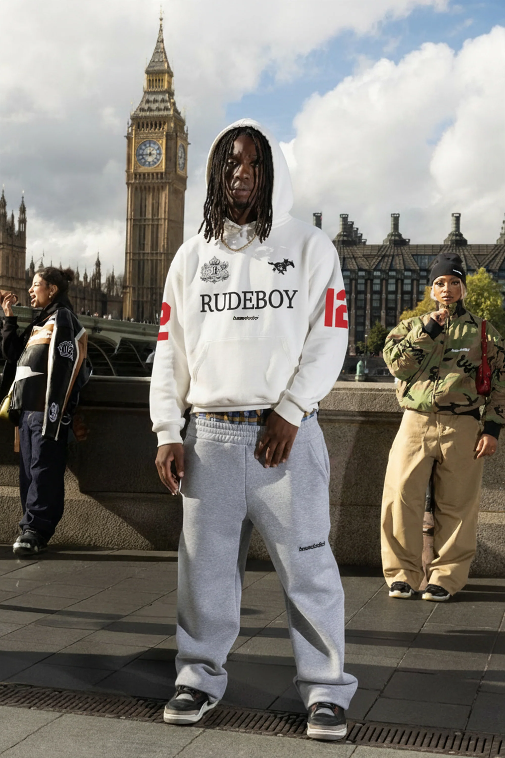 Hoodie "RUDEBOY LDN" 12 White - Image 2