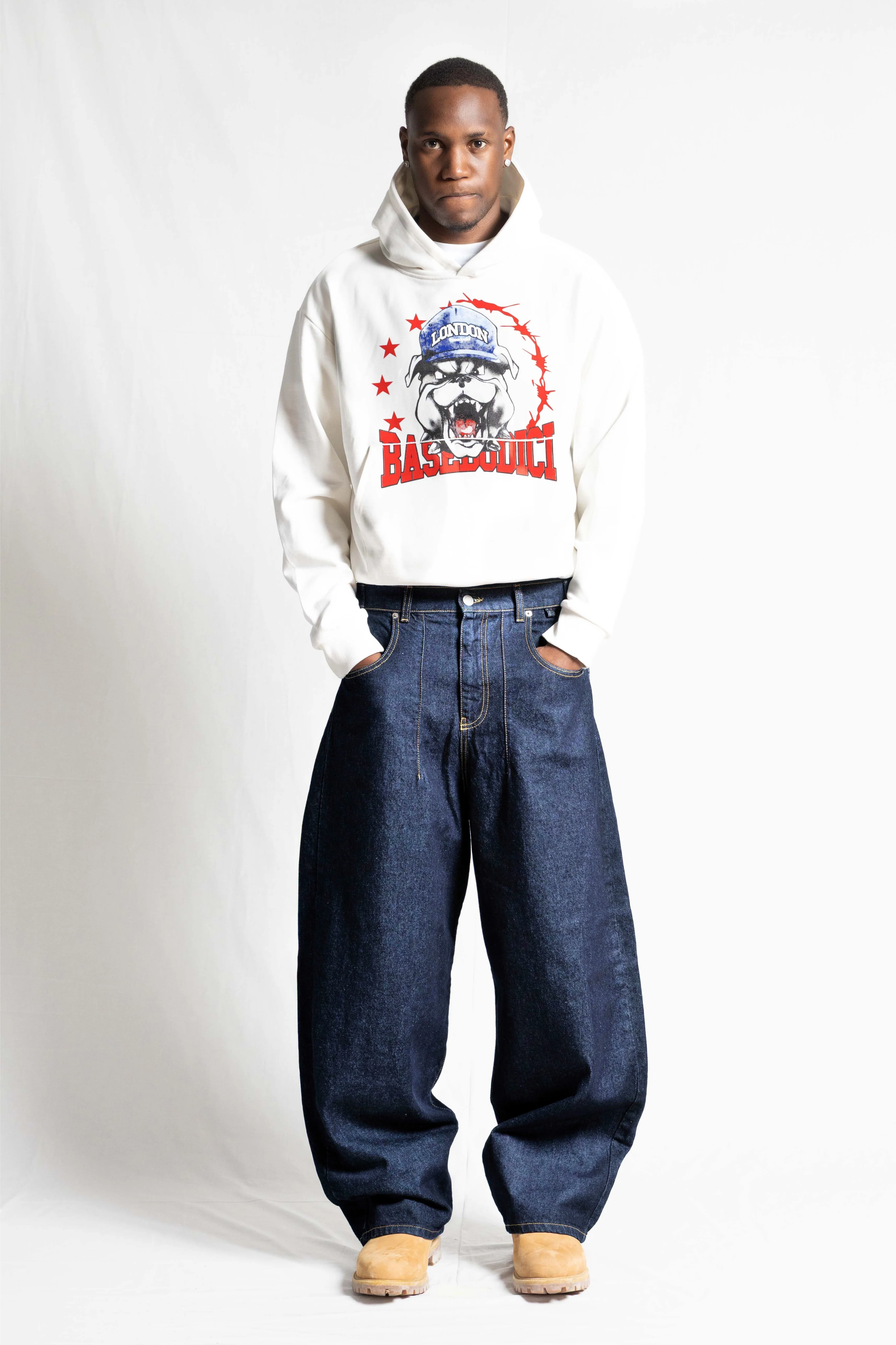Hoodie "RUDEBOY LDN" Bull White - Image 5