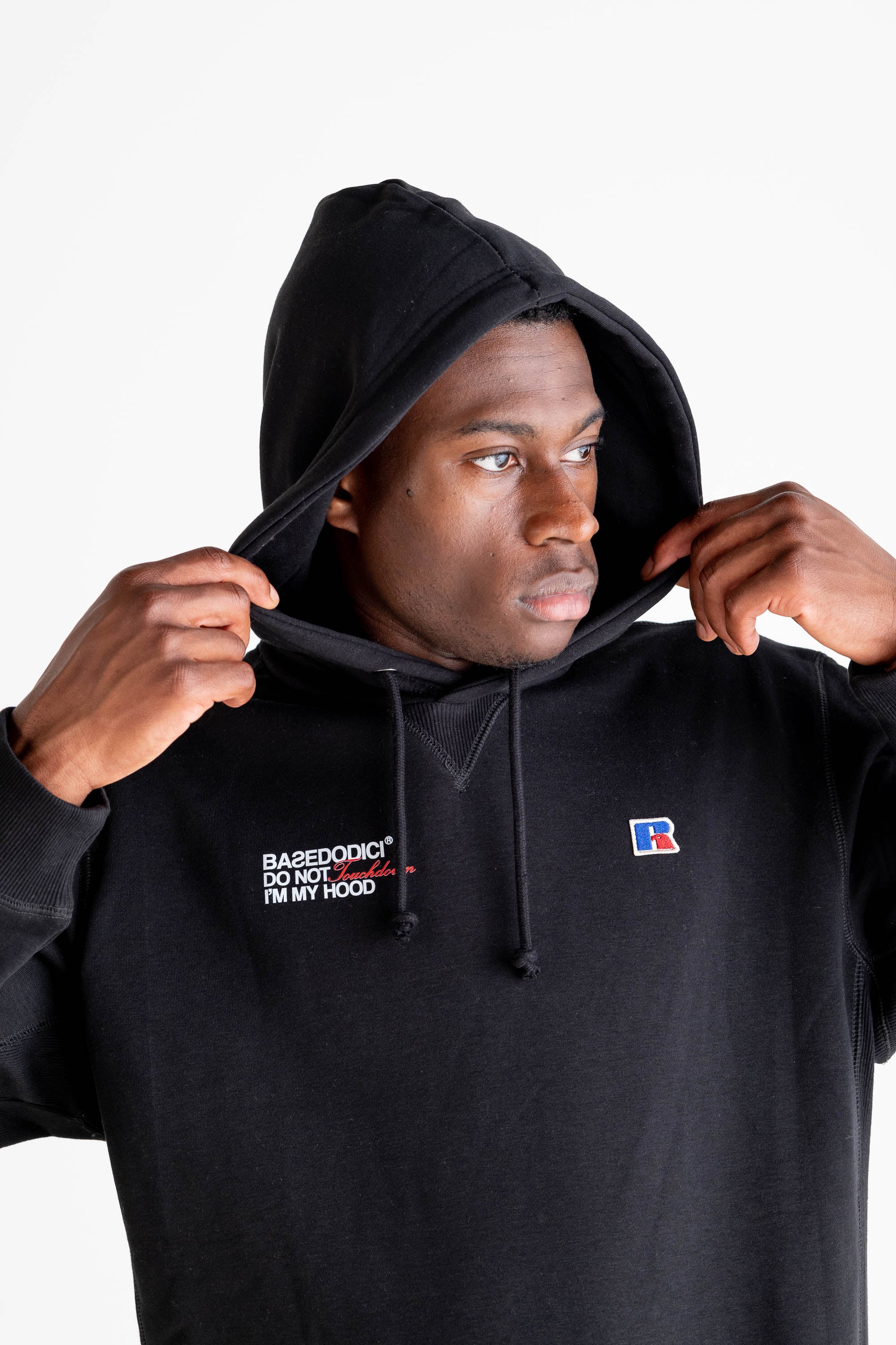 Hoodie “RUSSELLxBASEDODICI" Collab Logo Black - Image 12