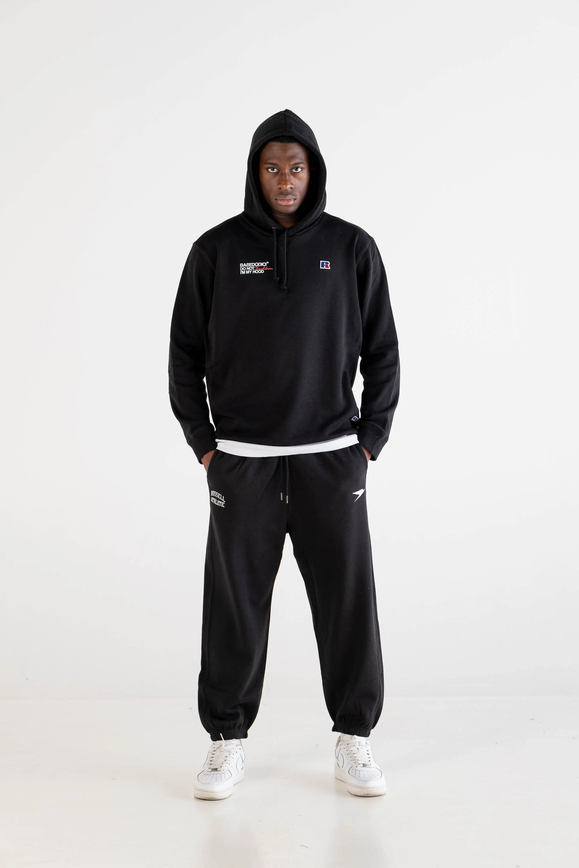 Hoodie “RUSSELLxBASEDODICI" Collab Logo Black - Image 4