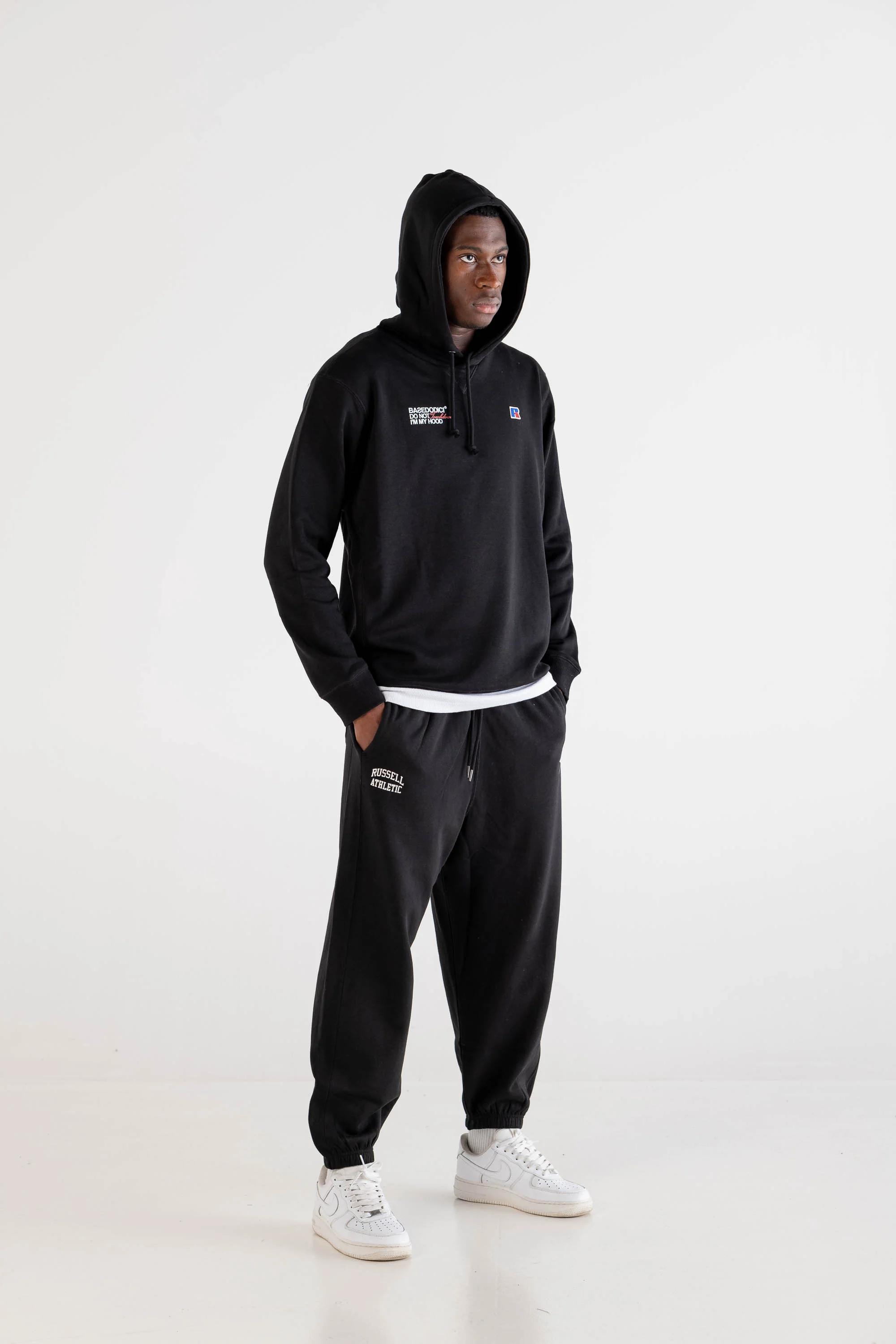 Hoodie “RUSSELLxBASEDODICI" Collab Logo Black - Image 5