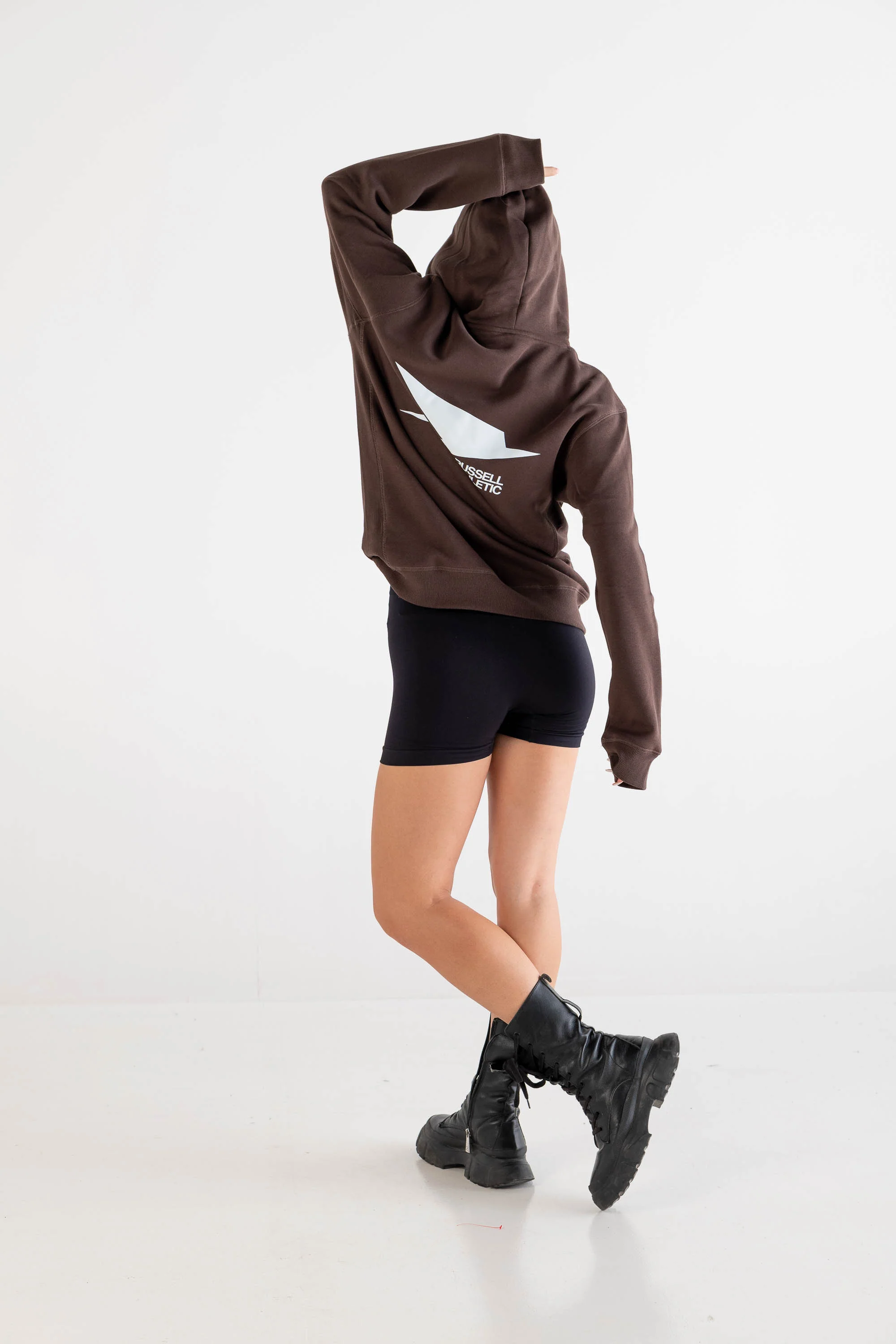 Hoodie “RUSSELLxBASEDODICI" Collab Logo Brown - Image 10