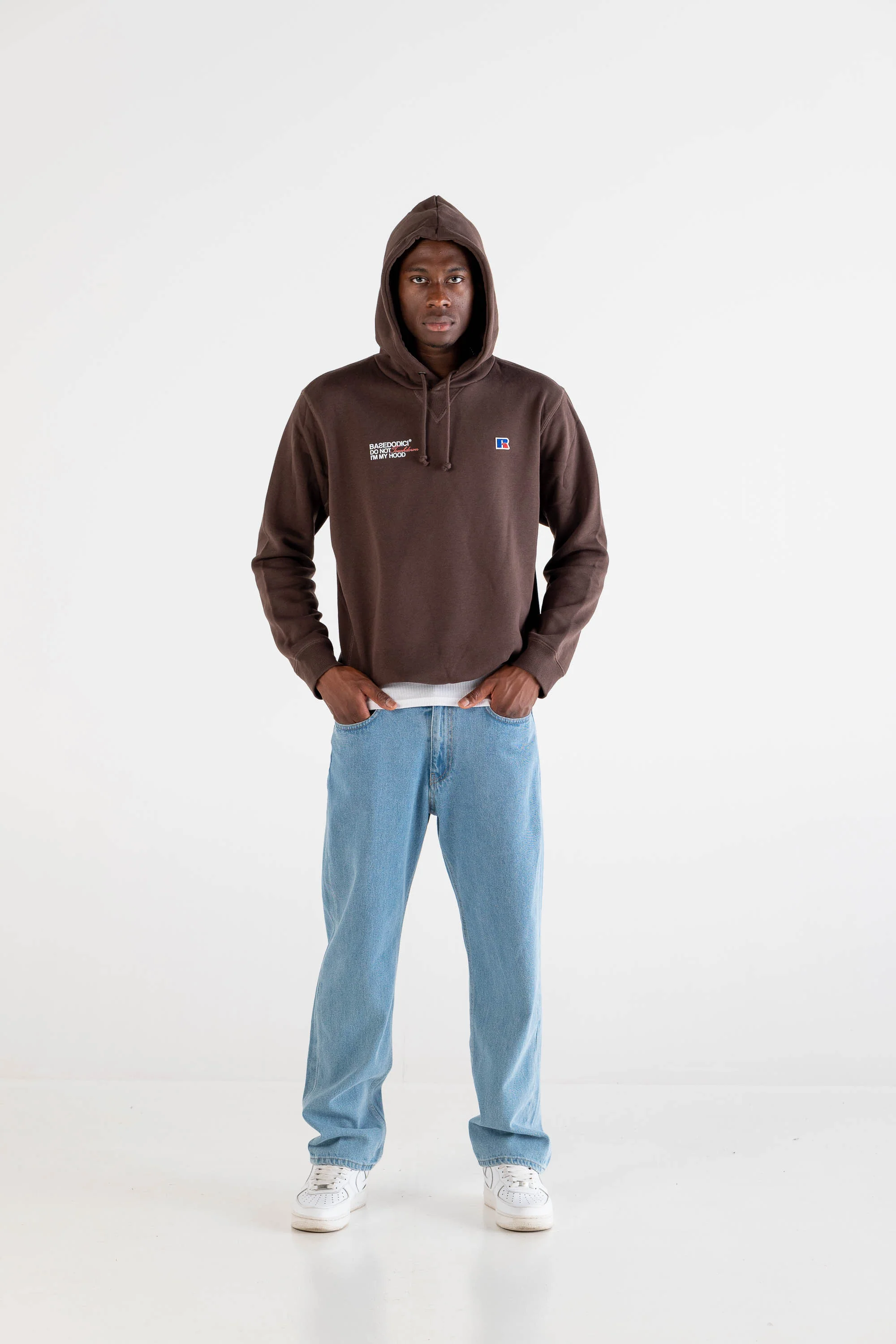 Hoodie “RUSSELLxBASEDODICI" Collab Logo Brown - Image 4