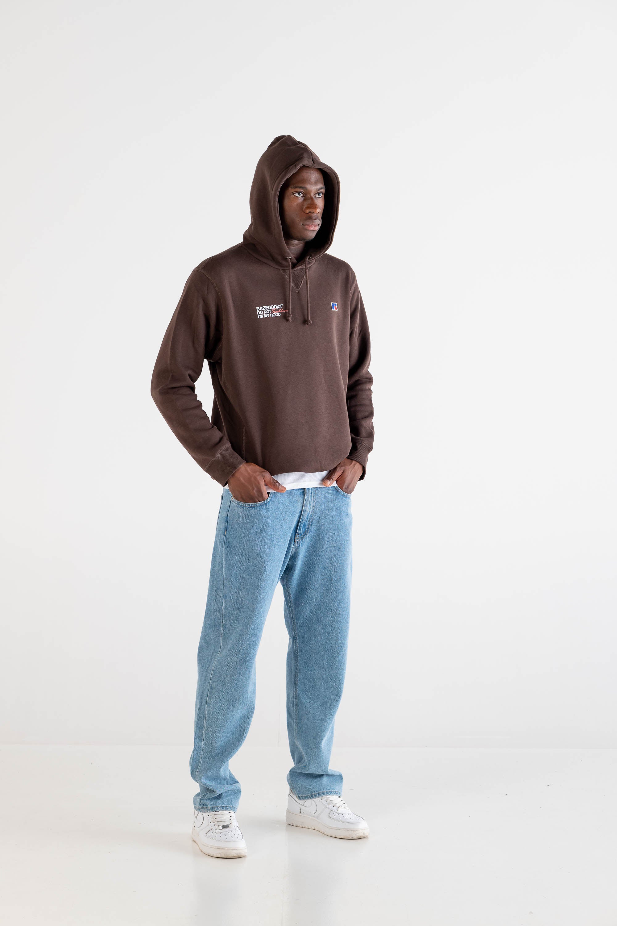 Hoodie “RUSSELLxBASEDODICI" Collab Logo Brown - Image 5