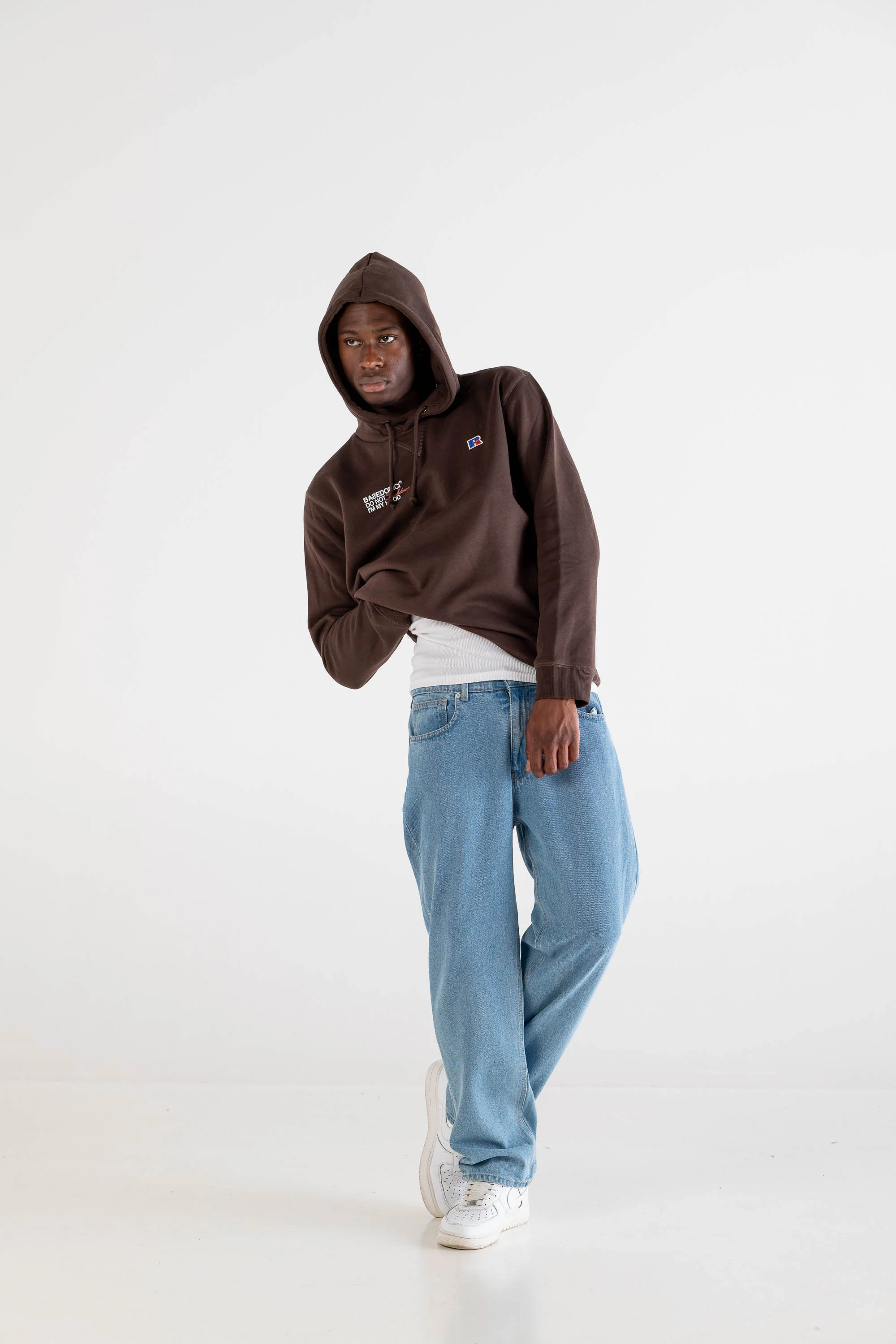 Hoodie “RUSSELLxBASEDODICI" Collab Logo Brown - Image 7