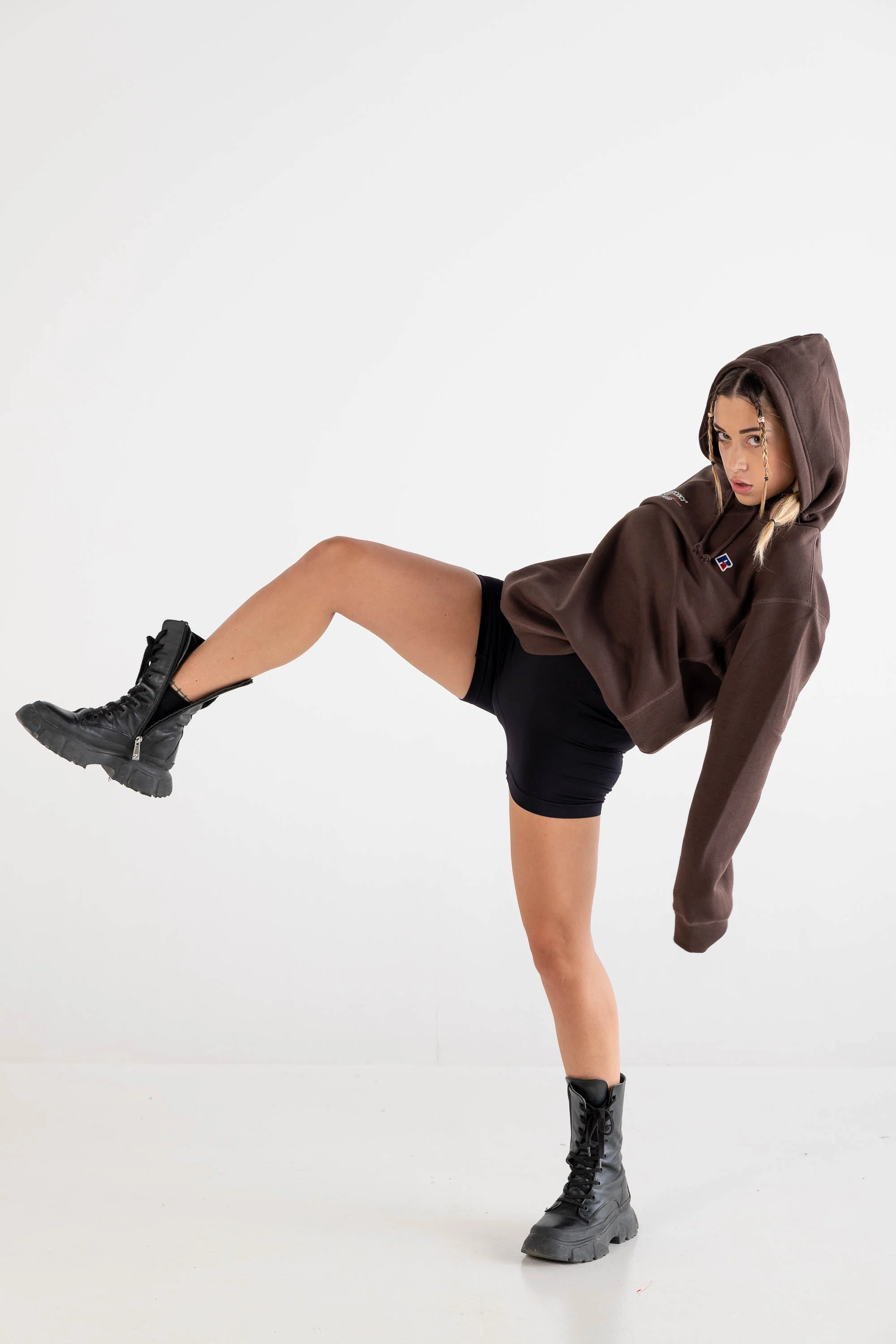Hoodie “RUSSELLxBASEDODICI" Collab Logo Brown - Image 8