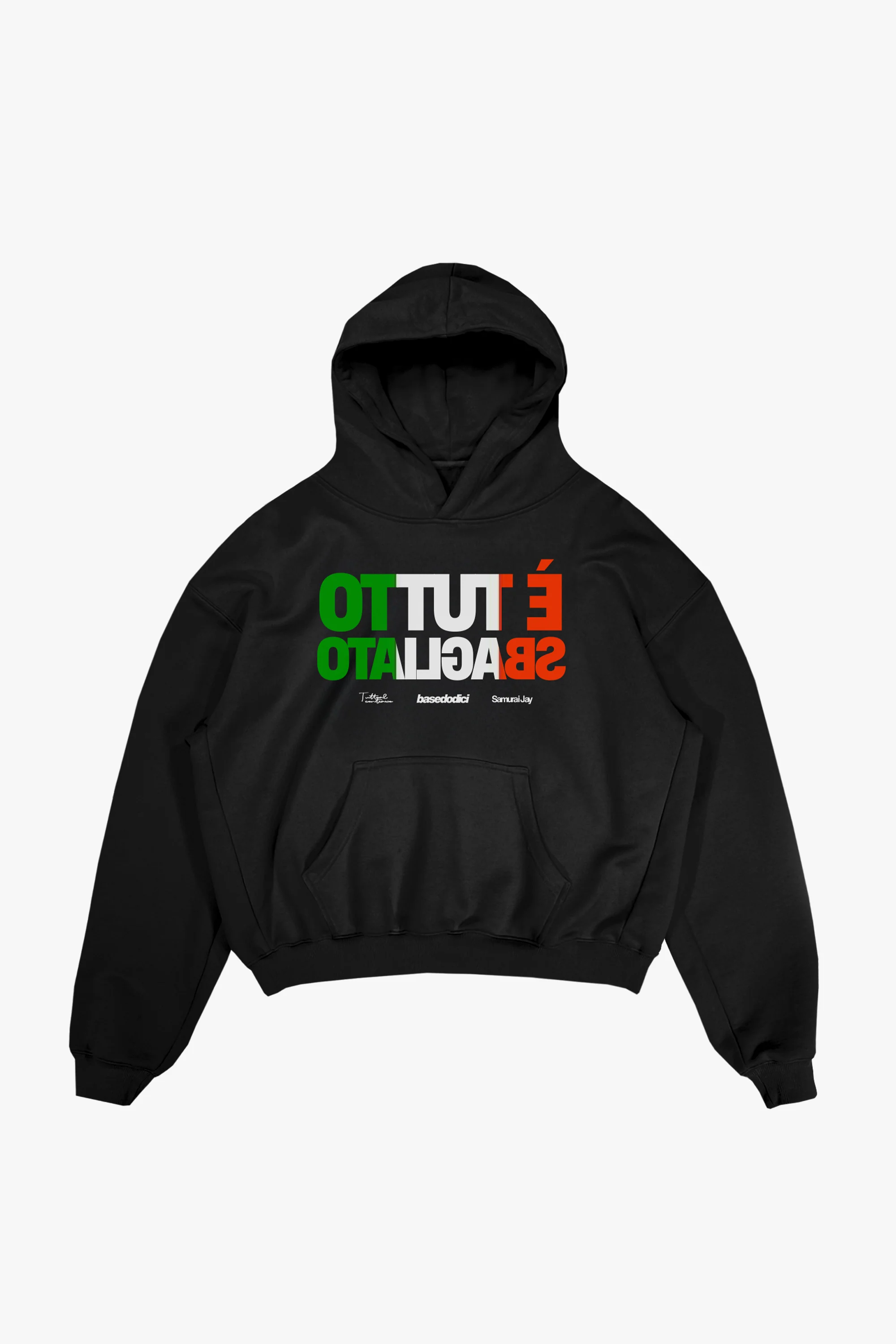 Hoodie "SAMURAIJAYxBASEDODICI" TuttoSbagliato Black/ITA - Image 2