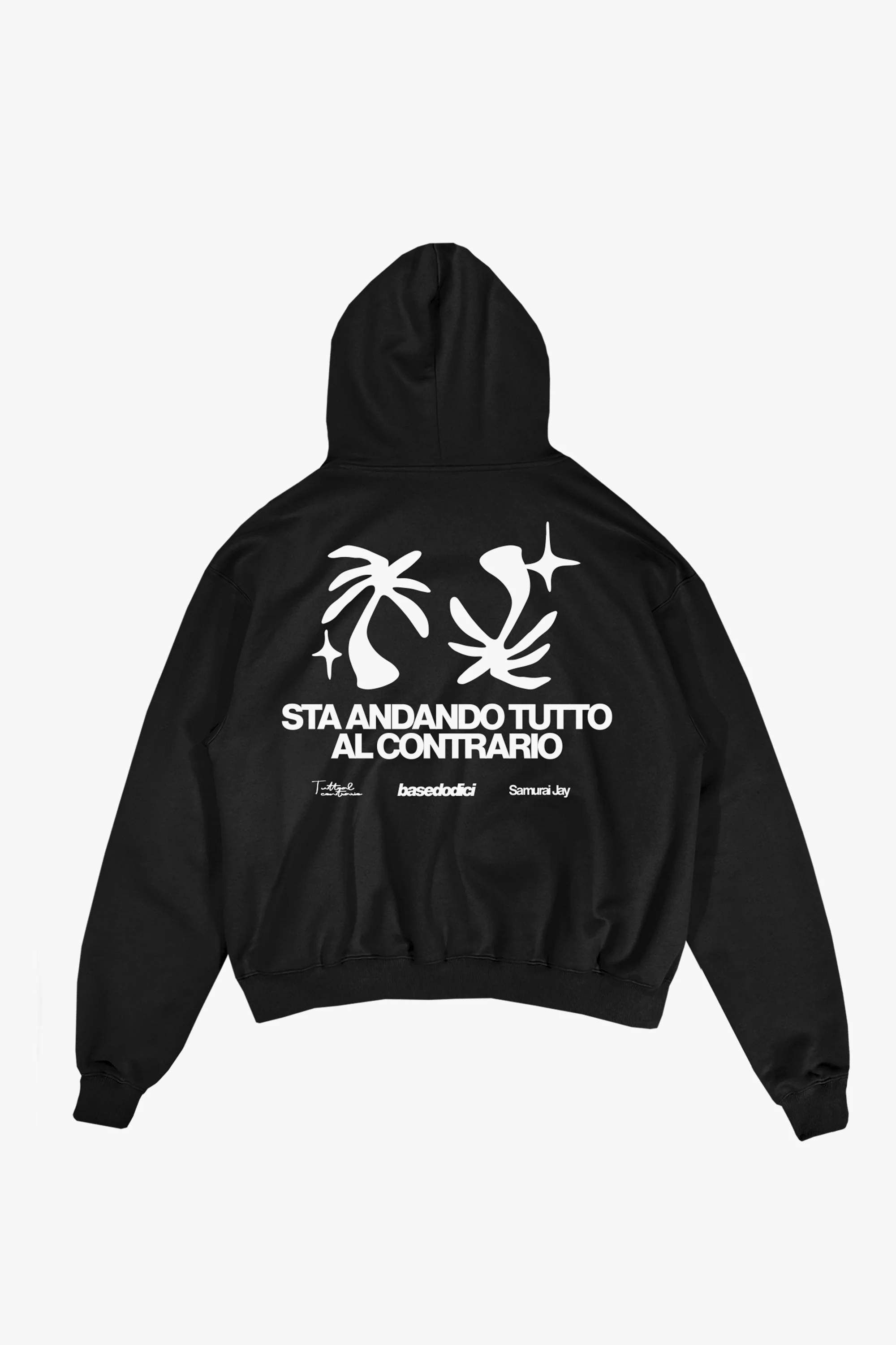 Hoodie "SAMURAIJAYxBASEDODICI" TuttoSbagliato Black/White - Image 6