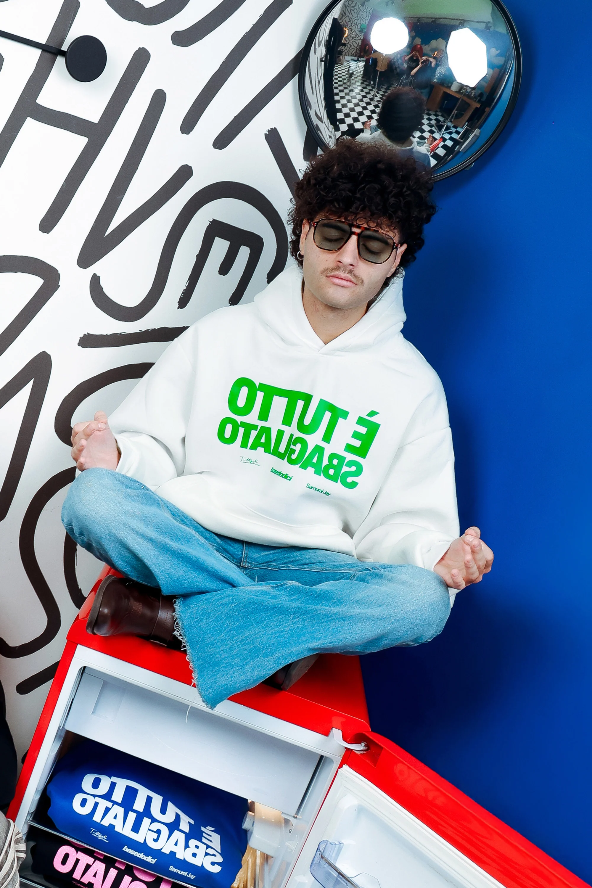 Hoodie "SAMURAIJAYxBASEDODICI" TuttoSbagliato White/Green - Image 4