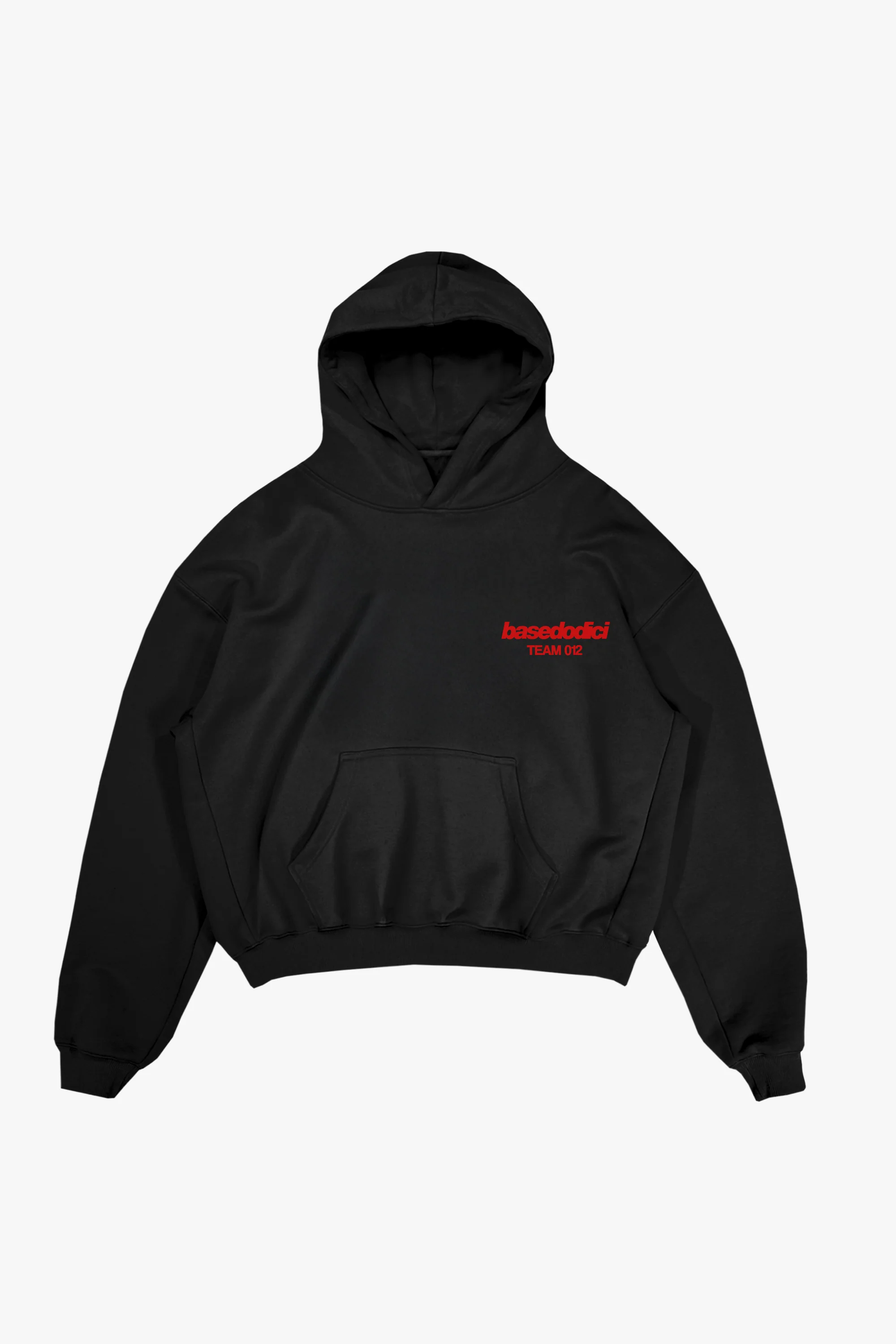 Hoodie "TEAM012" Back 12 Black/Red - Image 8