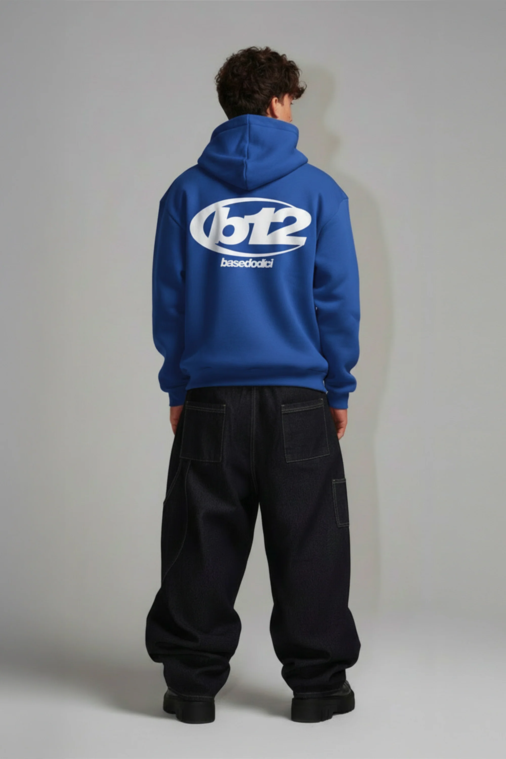 Hoodie "TEAM012" Back 12 Blue/White - Image 3