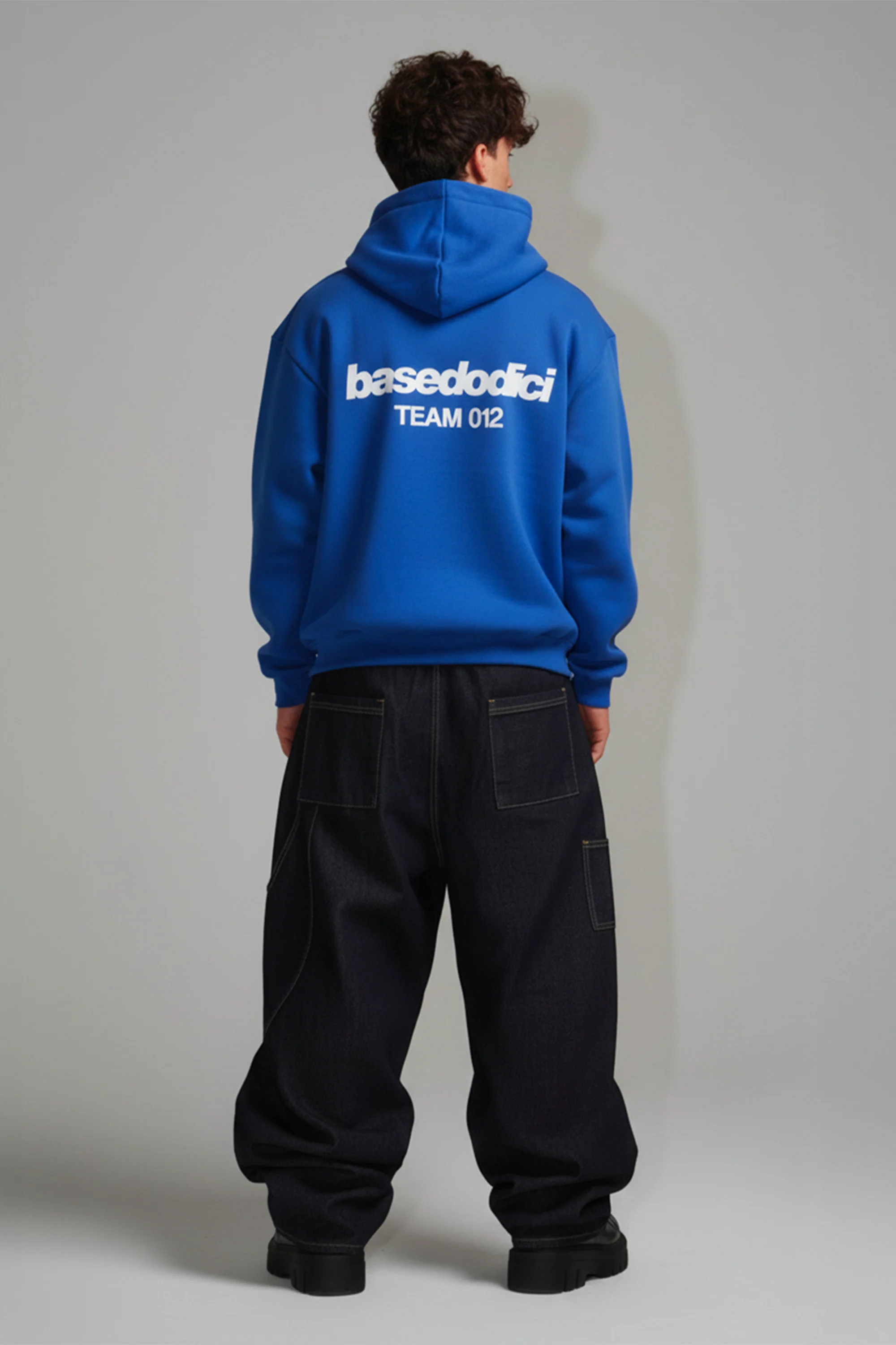 Hoodie "TEAM012" Back Logo Blue/White - Image 3