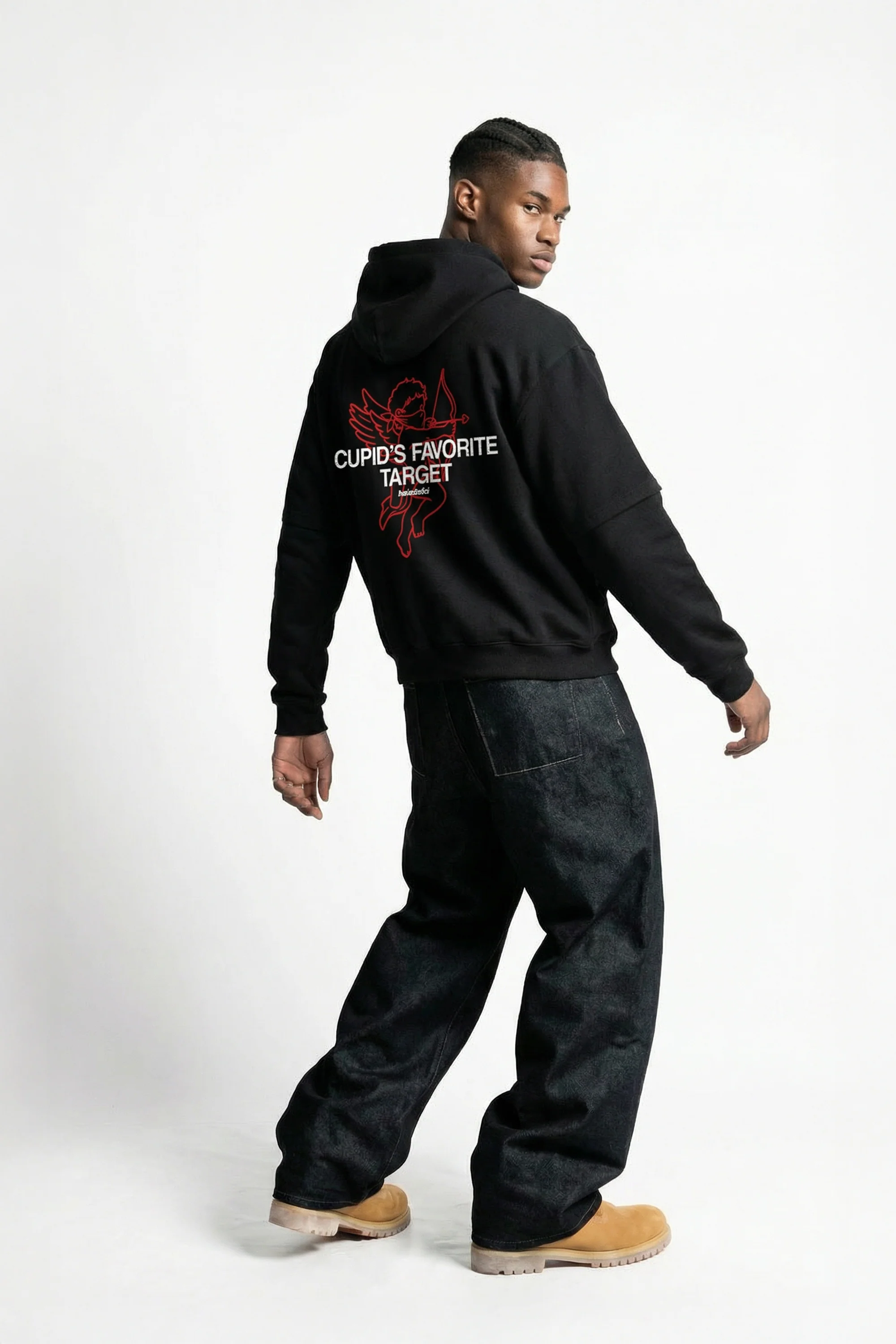 Hoodie "VALENTINE" Cupid Black - Image 4